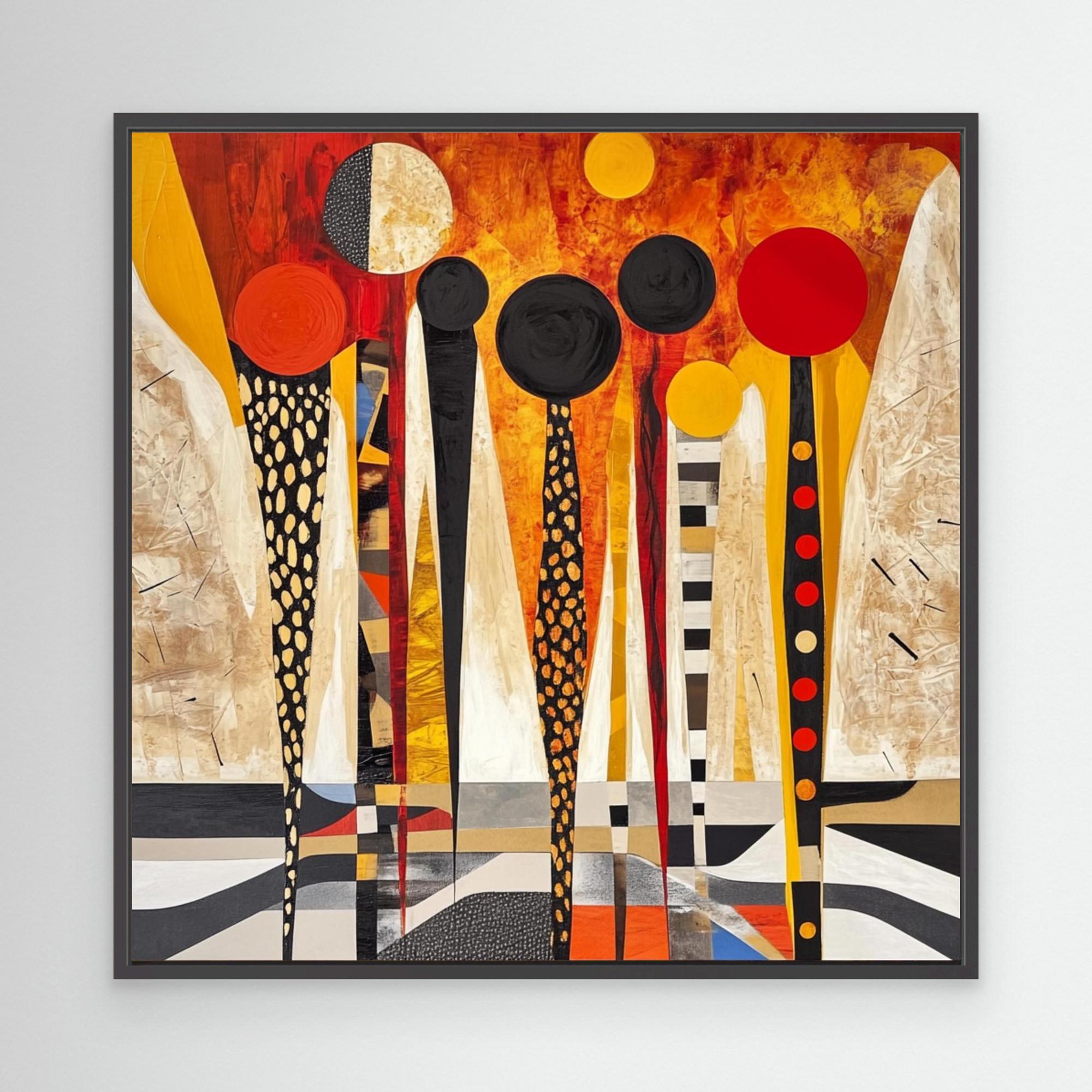 Canvas Print : Golden Glow - Abstract Art Figures Canvas Print modern abstract canvas wall art by Rossetti Art – luxury interior design artwork for living room, bedroom, office – abstract art Abstract artwork Colorful abstract art