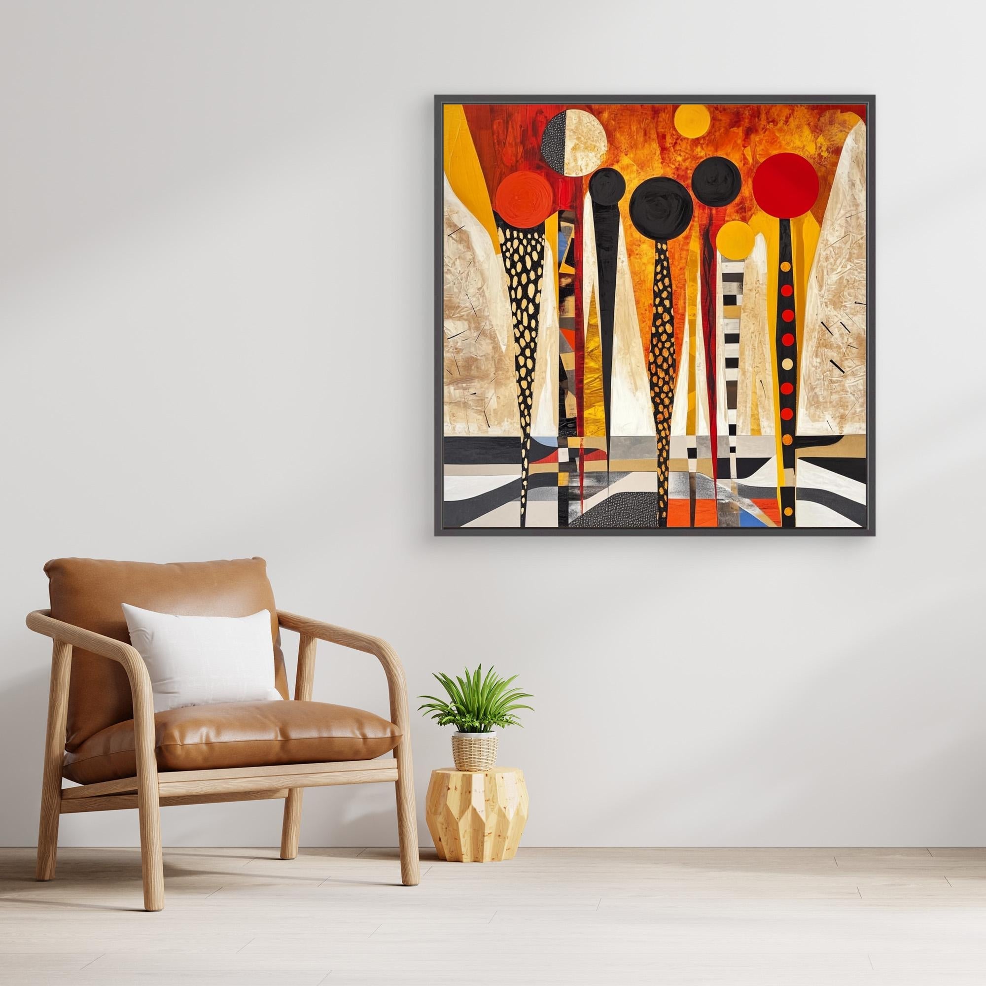 Canvas Print : Golden Glow - Abstract Art Figures Canvas Print modern abstract canvas wall art by Rossetti Art – luxury interior design artwork for living room, bedroom, office – abstract art Abstract artwork Colorful abstract art