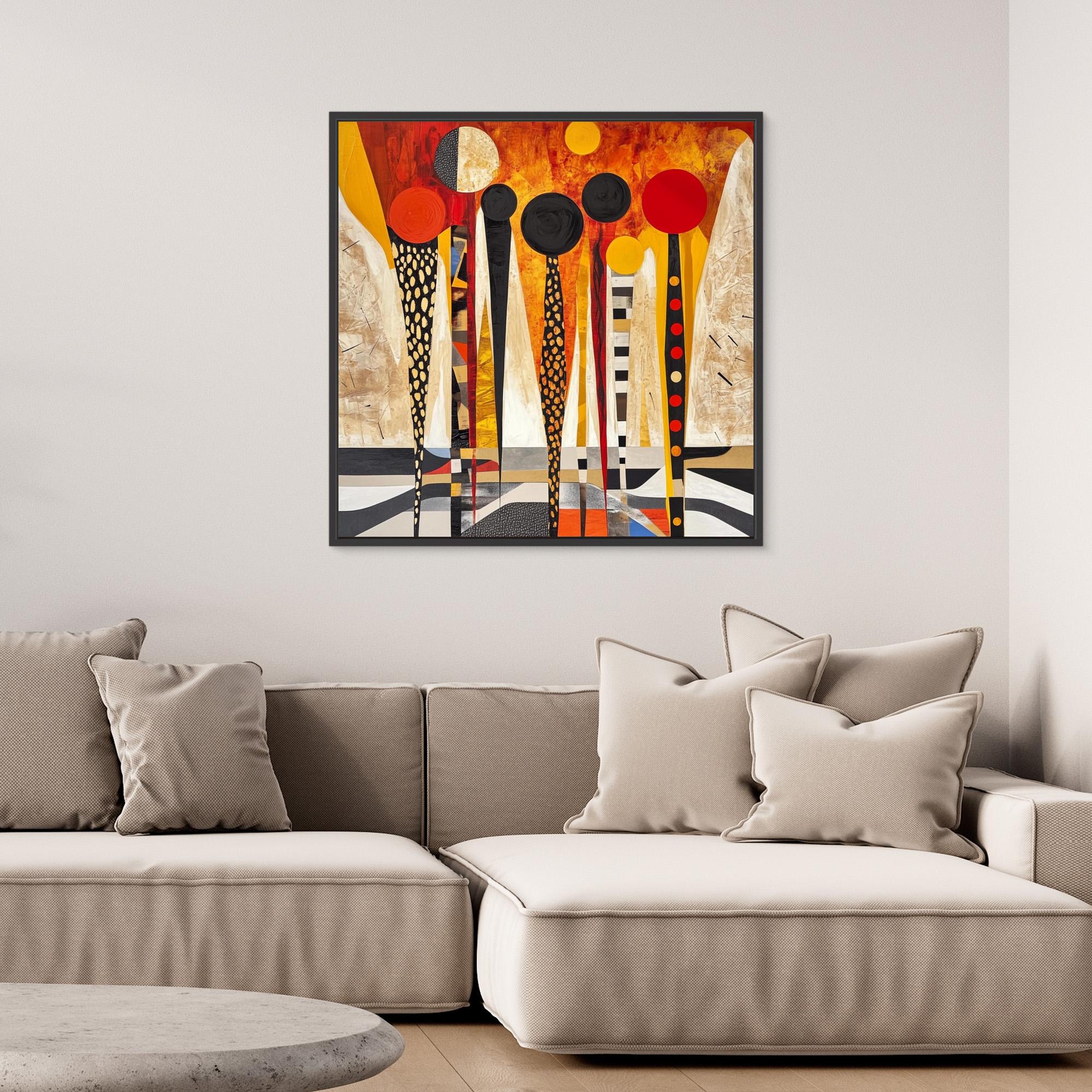 Canvas Print : Golden Glow - Abstract Art Figures Canvas Print modern abstract canvas wall art by Rossetti Art – luxury interior design artwork for living room, bedroom, office – abstract art Abstract artwork Colorful abstract art