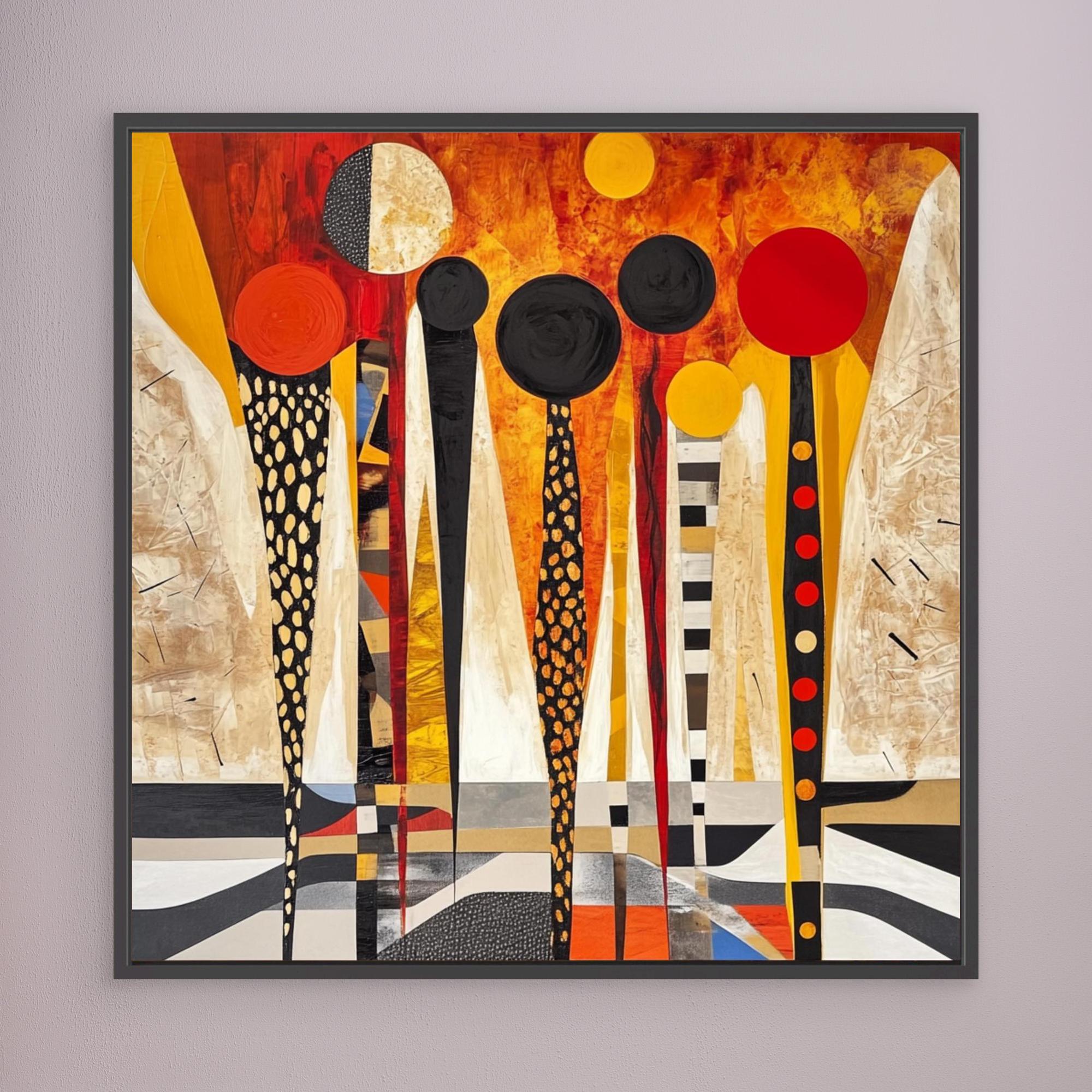 Canvas Print : Golden Glow - Abstract Art Figures Canvas Print modern abstract canvas wall art by Rossetti Art – luxury interior design artwork for living room, bedroom, office – abstract art Abstract artwork Colorful abstract art