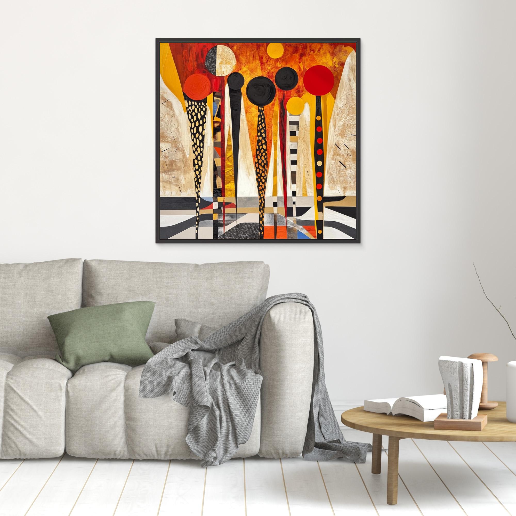 Canvas Print : Golden Glow - Abstract Art Figures Canvas Print modern abstract canvas wall art by Rossetti Art – luxury interior design artwork for living room, bedroom, office – abstract art Abstract artwork Colorful abstract art