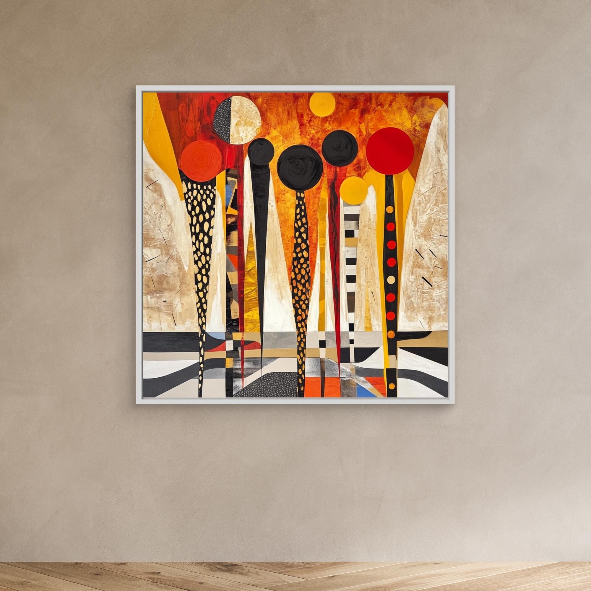 Canvas Print : Golden Glow - Abstract Art Figures Canvas Print modern abstract canvas wall art by Rossetti Art – luxury interior design artwork for living room, bedroom, office – abstract art Abstract artwork Colorful abstract art