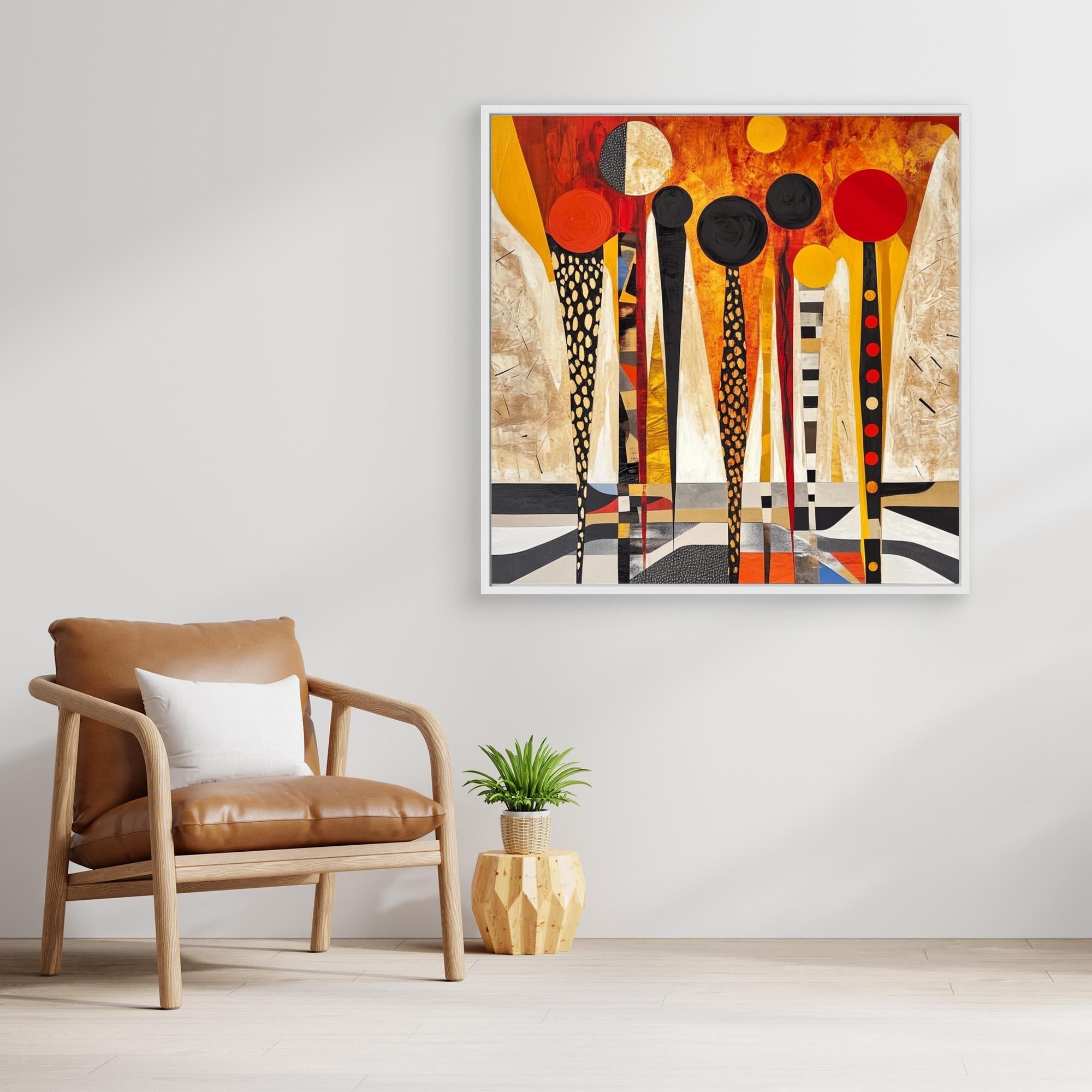 Canvas Print : Golden Glow - Abstract Art Figures Canvas Print modern abstract canvas wall art by Rossetti Art – luxury interior design artwork for living room, bedroom, office – abstract art Abstract artwork Colorful abstract art