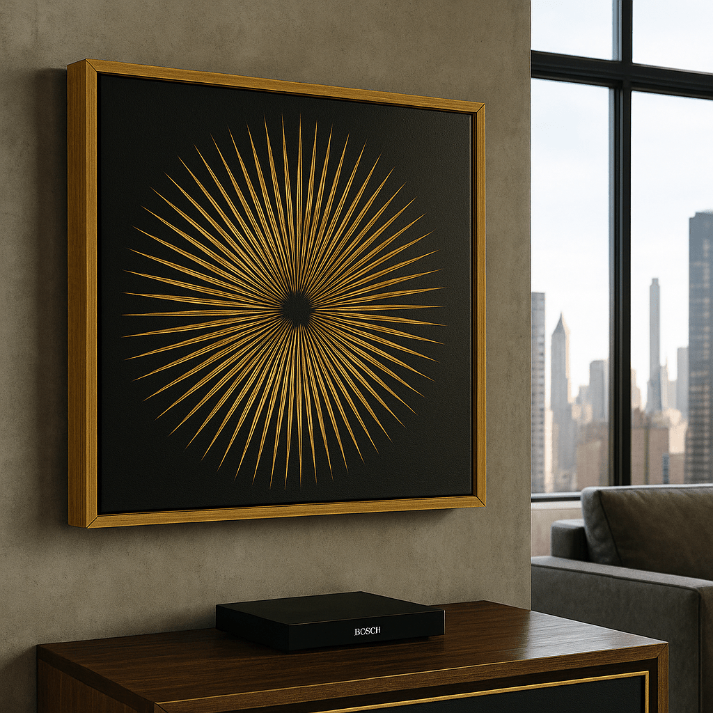 Black and Gold Prints for Living Room - Golden Radiance
