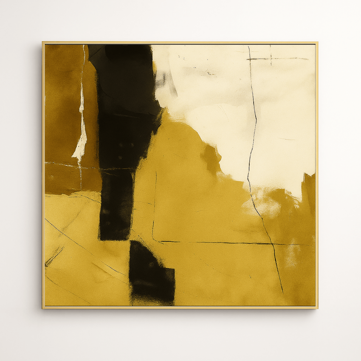 Canvas Print: Golden Shadows – Modern Abstract Gold & Black Canvas Print | Luxury Wall Art by Rossetti Art modern abstract canvas wall art by Rossetti Art – luxury interior design artwork for living room, bedroom, office – abstractnew canvas print art Chiara Rossetti