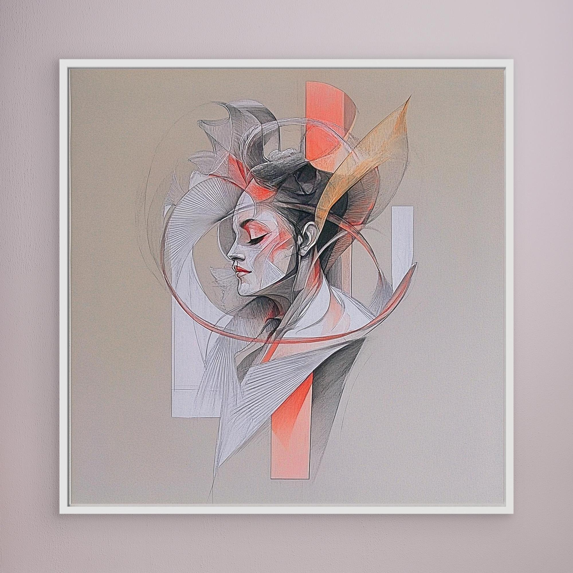 Canvas Print : Grace in Motion - Contemporary Abstract Portrait modern abstract canvas wall art by Rossetti Art – luxury interior design artwork for living room, bedroom, office – Feminine Abstract Art Minimalist Artwork Modern Wall Decor