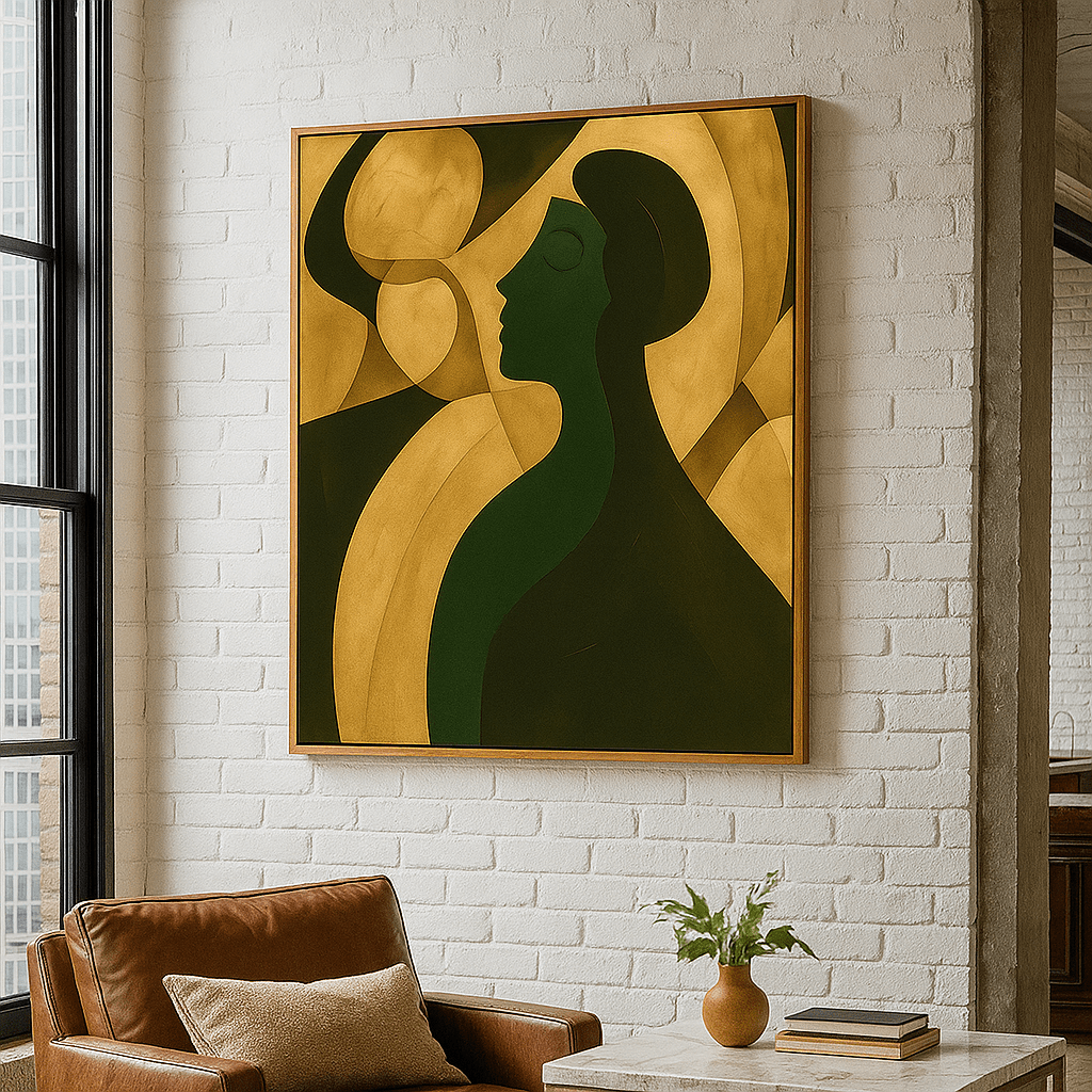 Canvas Print: Graceful Silhouette Canvas Art – Abstract Female Profile Print - Chiara Rossetti