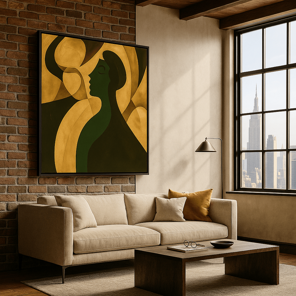 Canvas Print: Graceful Silhouette Canvas Art – Abstract Female Profile Print - Chiara Rossetti