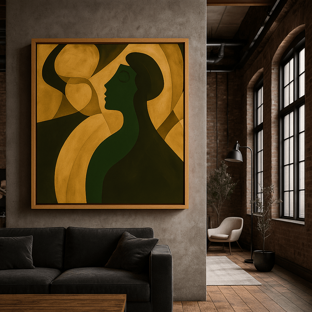 Canvas Print: Graceful Silhouette Canvas Art – Abstract Female Profile Print - Chiara Rossetti