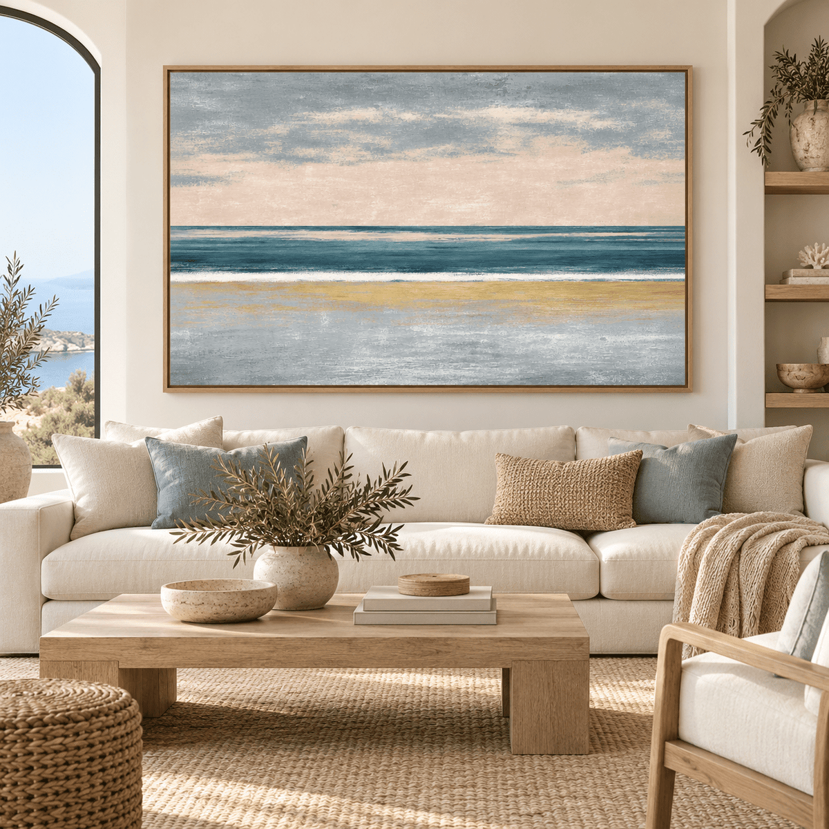Gray and Gold Wall Art – Golden Shore by Rossetti Art