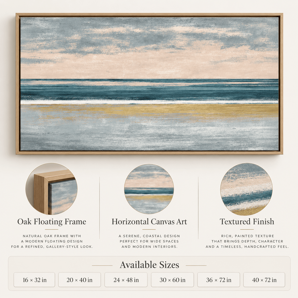 Gray and Gold Wall Art – Golden Shore by Rossetti Art