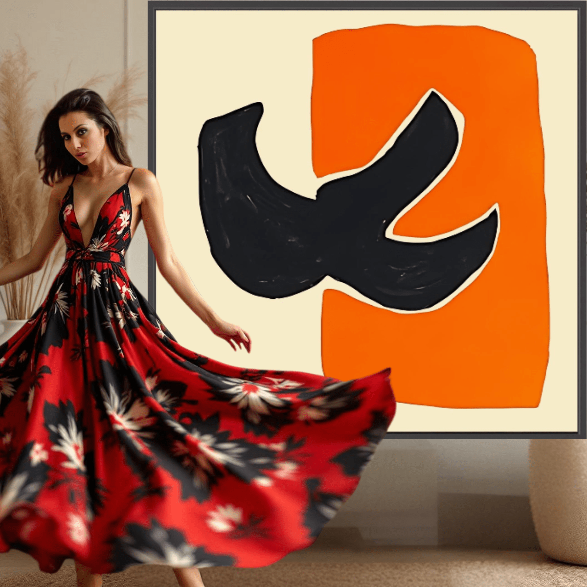 Canvas Print: Happy Bold Harmony - Abstract Modern Art modern abstract canvas wall art by Rossetti Art – luxury interior design artwork for living room, bedroom, office – Contemporary Art for Sale contemporary art piece Contemporary art print