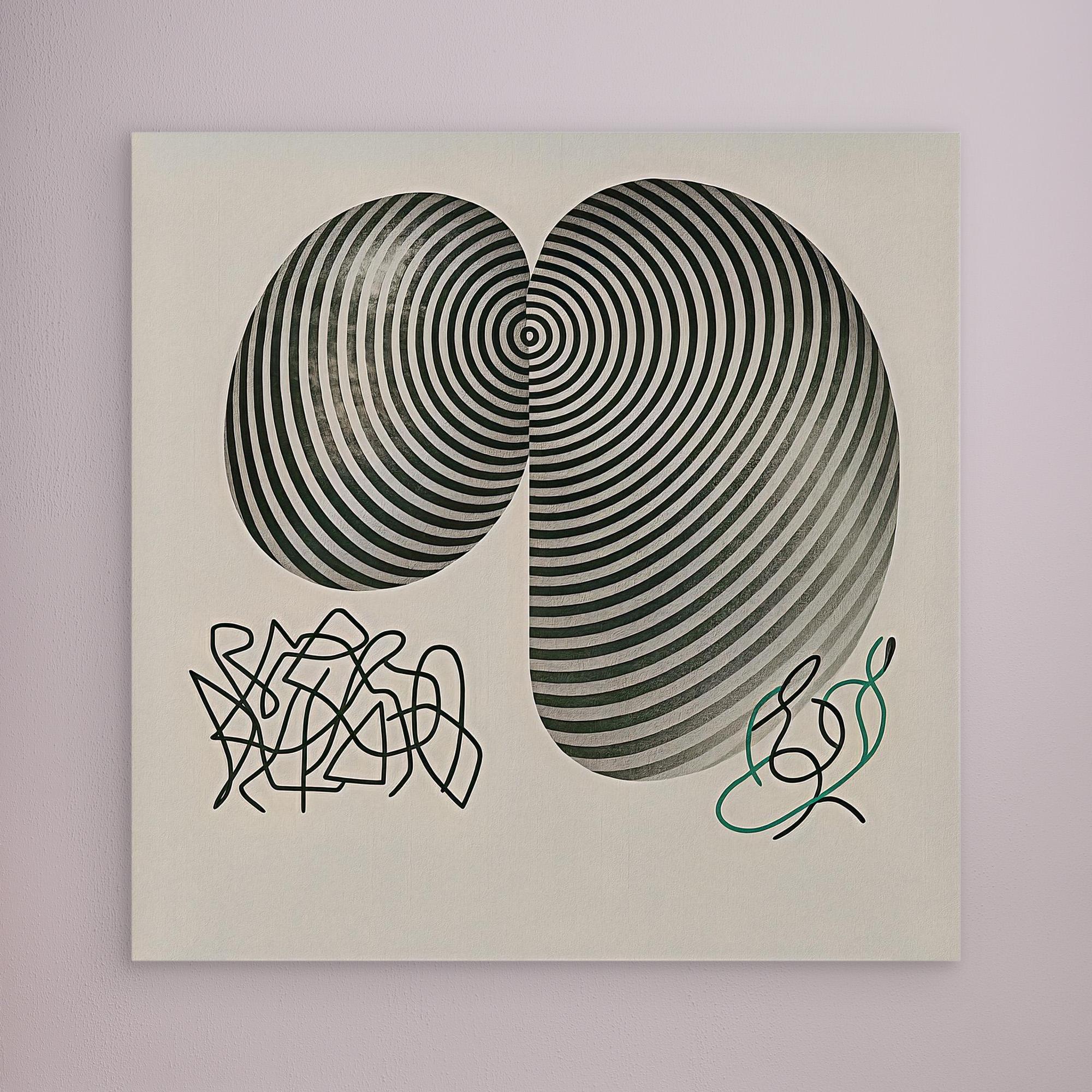 Canvas Print: Hypnotic Duality – Abstract Minimalist Art Prints modern abstract canvas wall art by Rossetti Art – luxury interior design artwork for living room, bedroom, office – Geometric Wall Art Hypnotic Duality Print Modern Minimalist Art