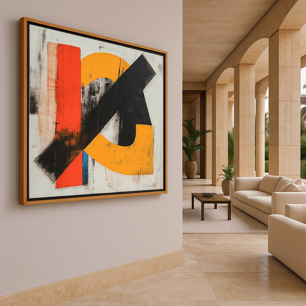 Canvas Print: "Industrial Rhythm" – Bold Abstract Wall Art modern abstract canvas wall art by Rossetti Art – luxury interior design artwork for living room, bedroom, office – Contemporary Abstract Design Contemporary Art for Sale contemporary art piece