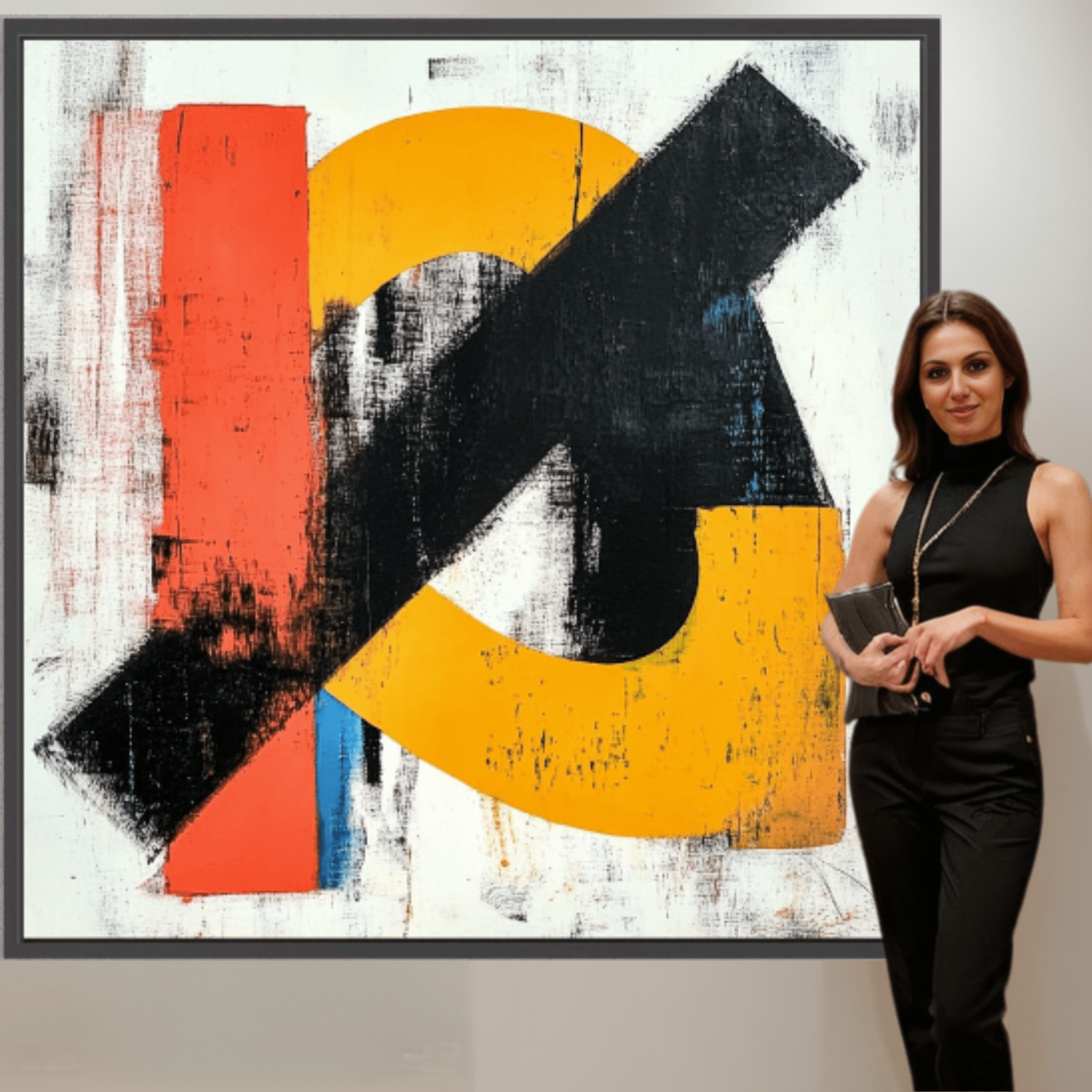 Canvas Print: "Industrial Rhythm" – Bold Abstract Wall Art modern abstract canvas wall art by Rossetti Art – luxury interior design artwork for living room, bedroom, office – Contemporary Abstract Design Contemporary Art for Sale contemporary art piece