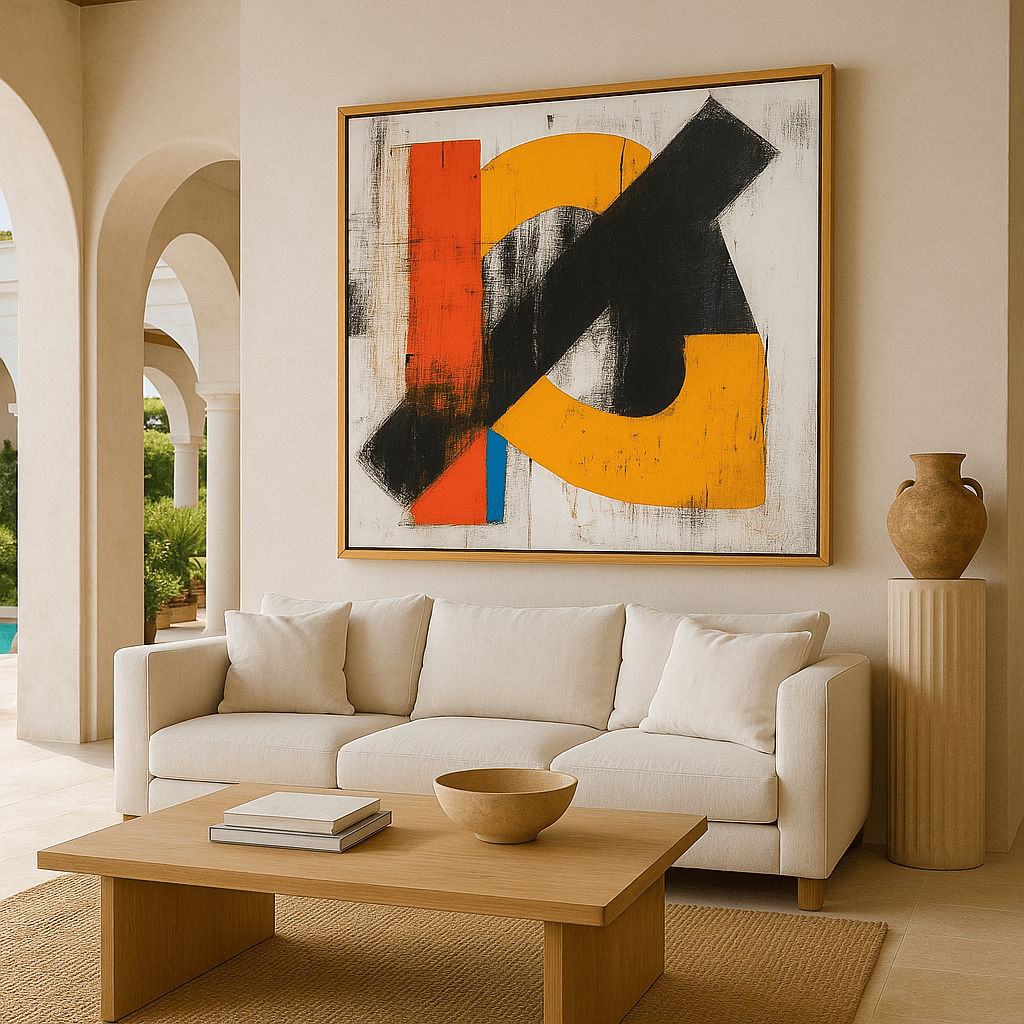 Canvas Print: "Industrial Rhythm" – Bold Abstract Wall Art modern abstract canvas wall art by Rossetti Art – luxury interior design artwork for living room, bedroom, office – Contemporary Abstract Design Contemporary Art for Sale contemporary art piece