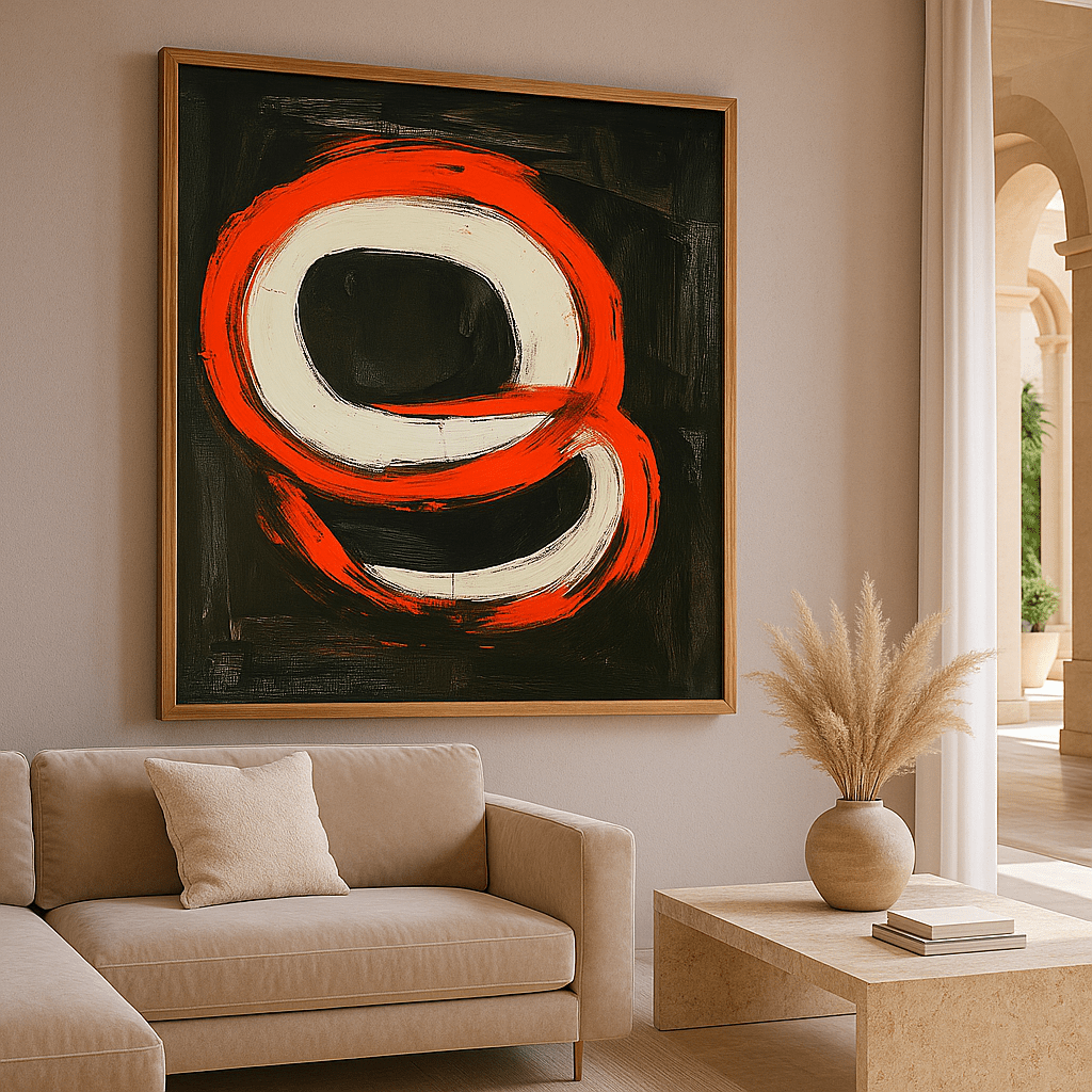 Canvas Print: Inferno Loop - Bold Abstract Expressionist Wall Art Print modern abstract canvas wall art by Rossetti Art – luxury interior design artwork for living room, bedroom, office – Contemporary Art for Sale contemporary art piece Contemporary art print