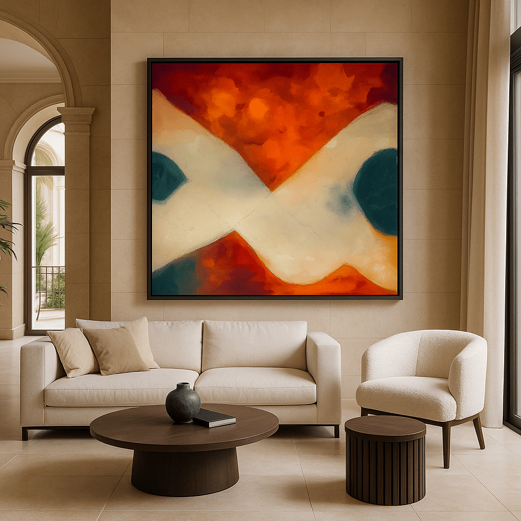 Canvas Print: Infinite Flow – Contemporary Abstract Art Print modern abstract canvas wall art by Rossetti Art – luxury interior design artwork for living room, bedroom, office – Bold and Dynamic Artistic Home Accent Colorful Statement Wall Art Contemporary Grid Art