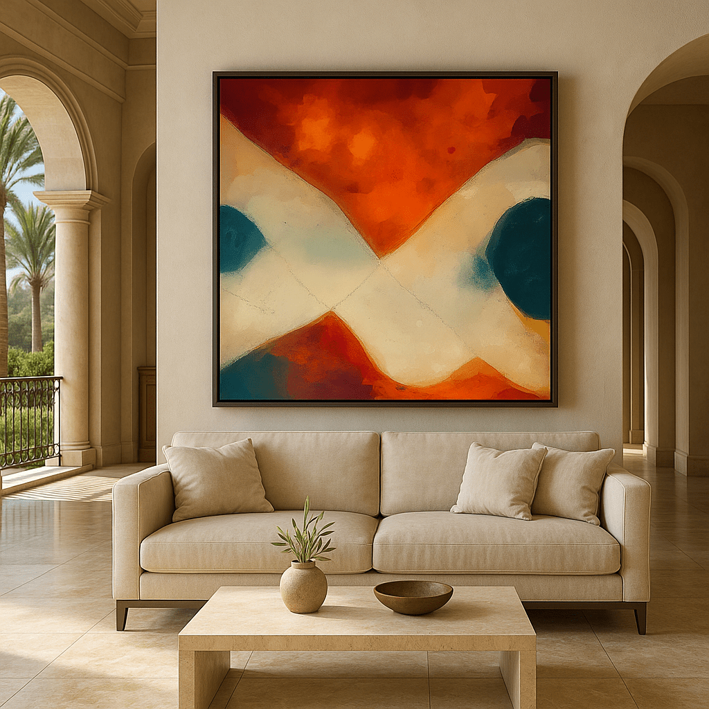 Canvas Print: Infinite Flow – Contemporary Abstract Art Print modern abstract canvas wall art by Rossetti Art – luxury interior design artwork for living room, bedroom, office – Bold and Dynamic Artistic Home Accent Colorful Statement Wall Art Contemporary Grid Art