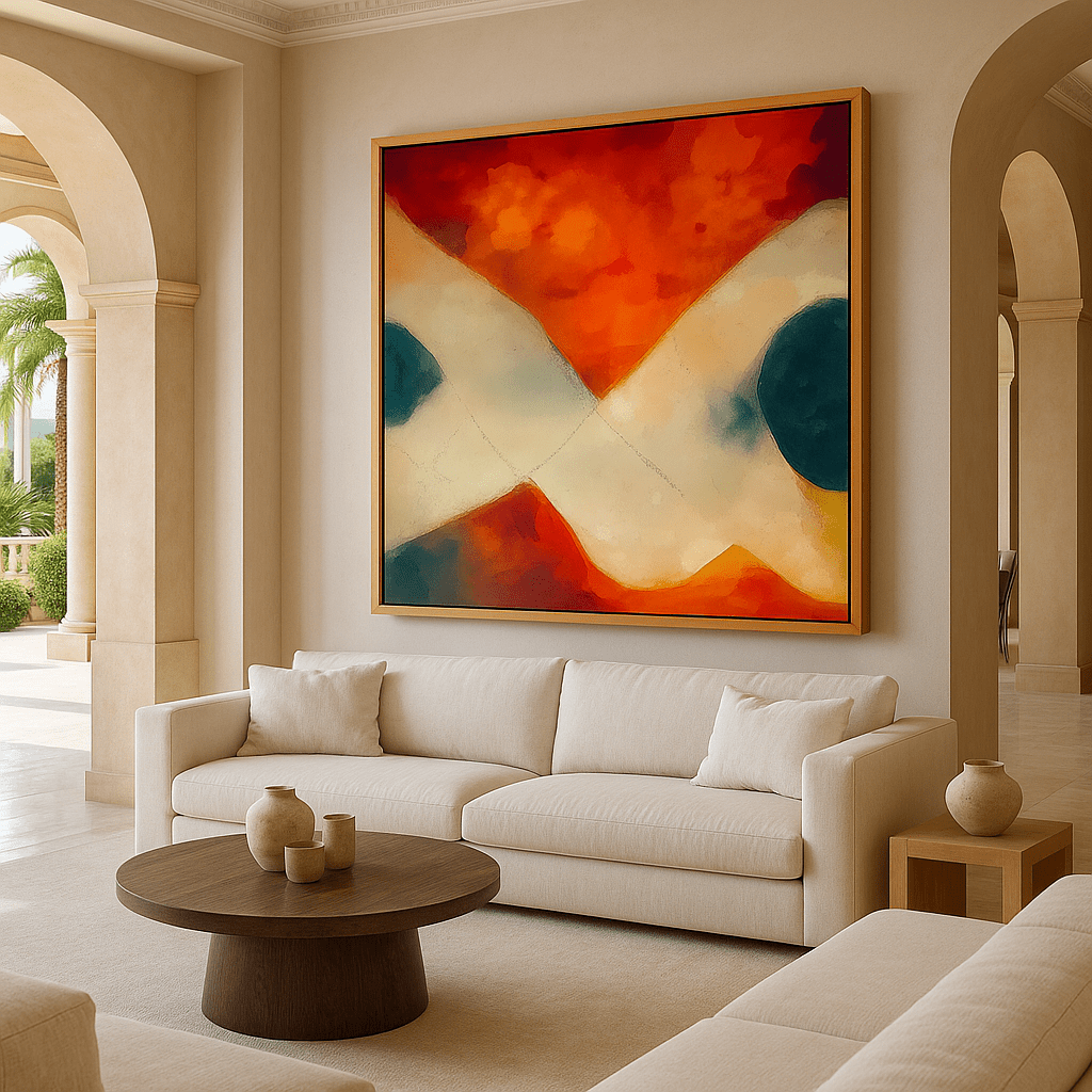 Canvas Print: Infinite Flow – Contemporary Abstract Art Print modern abstract canvas wall art by Rossetti Art – luxury interior design artwork for living room, bedroom, office – Bold and Dynamic Artistic Home Accent Colorful Statement Wall Art Contemporary Grid Art