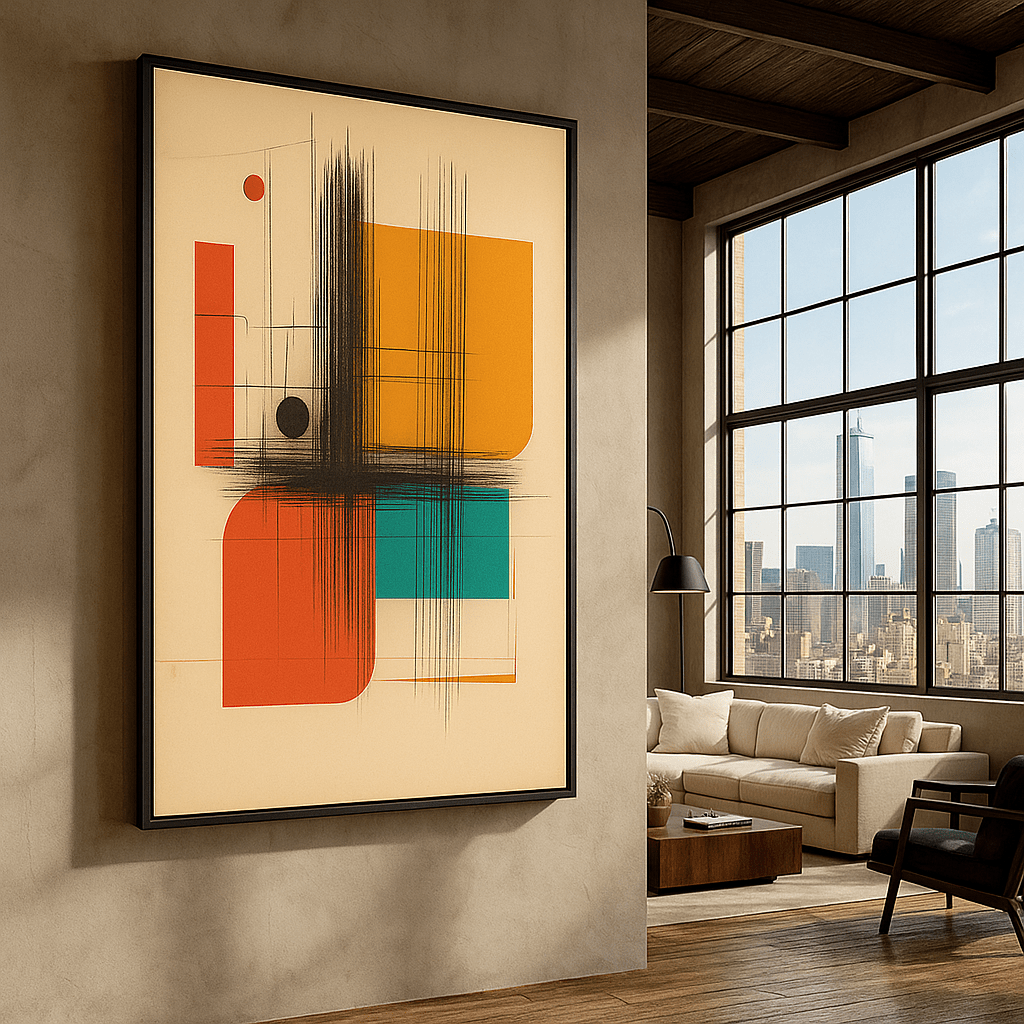 Canvas Print : Intersecting Dimensions - Modern Geometric Canvas Print modern abstract canvas wall art by Rossetti Art – luxury interior design artwork for living room, bedroom, office – large abstract art large canvas artwork large geometric wall art for living room
