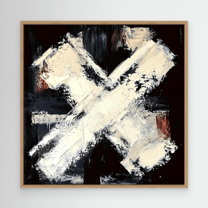 Canvas Print : "Intersection of Contrast" - Brushstroke Abstract Wall Art - Chiara Rossetti