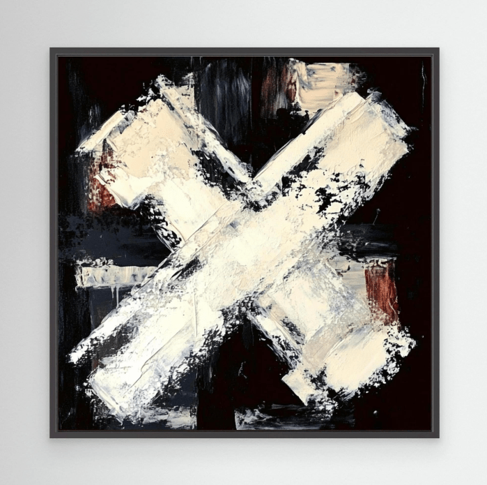 Canvas Print : "Intersection of Contrast" - Brushstroke Abstract Wall Art - Chiara Rossetti