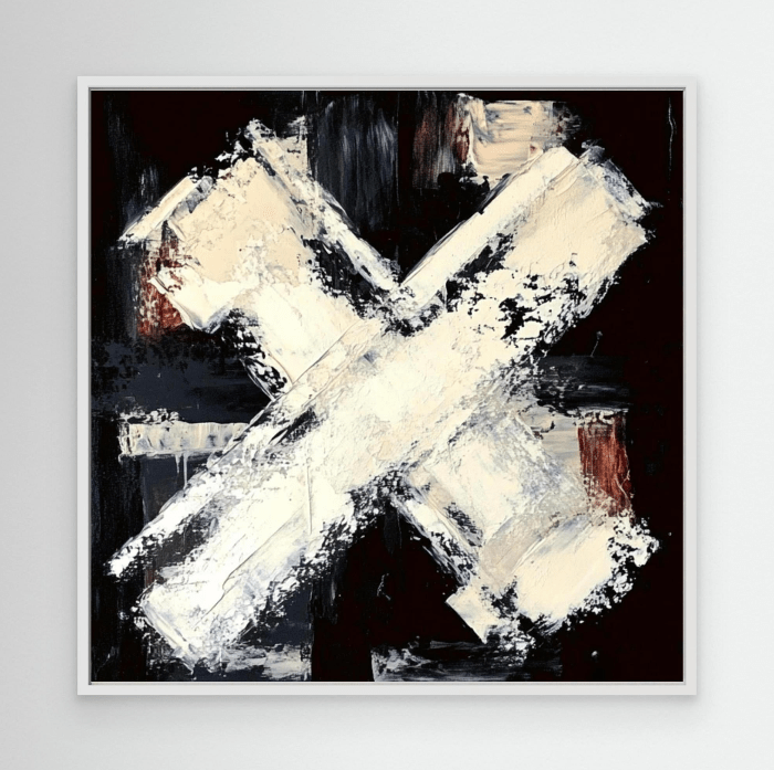 Canvas Print : "Intersection of Contrast" - Brushstroke Abstract Wall Art - Chiara Rossetti