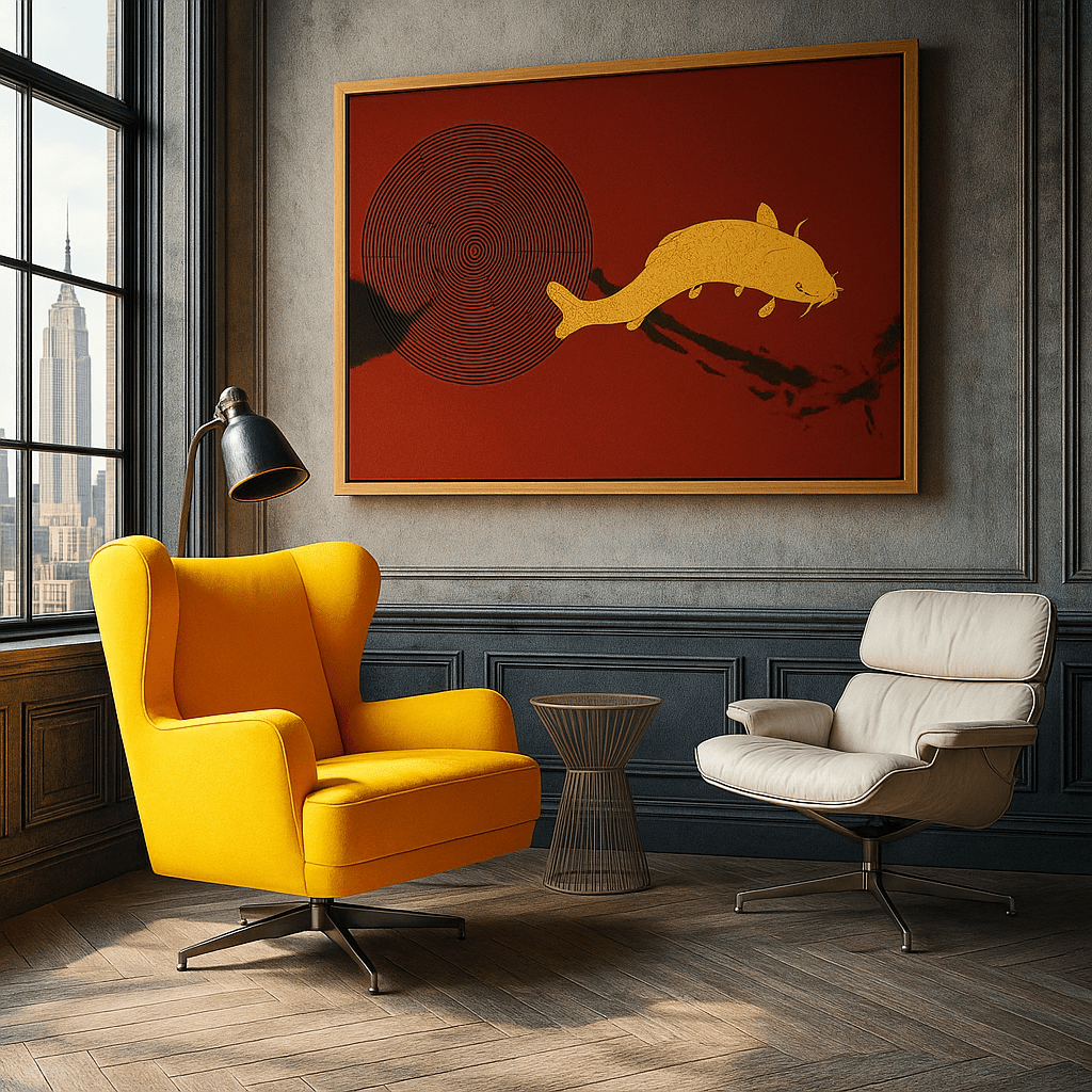 Canvas Print : Japanese Golden Koi – Koi Fish Canvas Wall Art - Chiara Rossetti