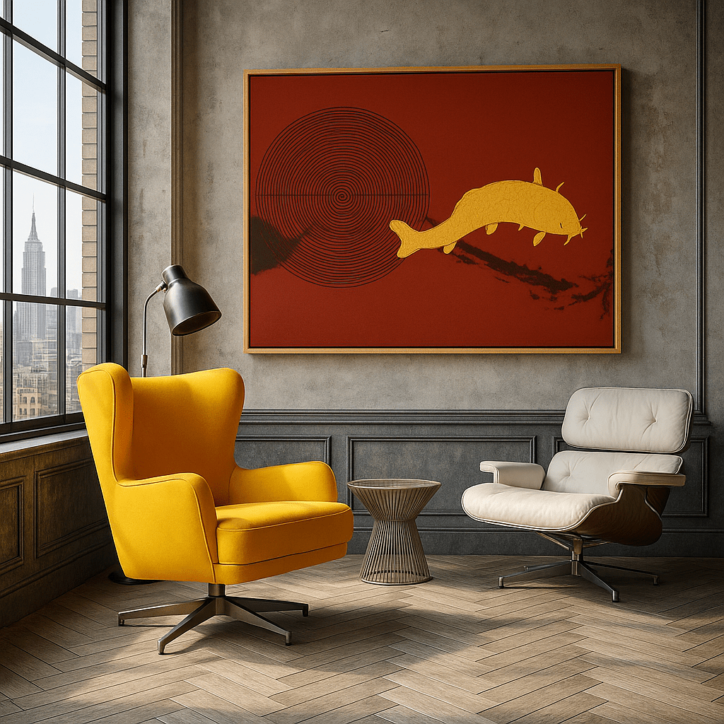 Canvas Print : Japanese Golden Koi – Koi Fish Canvas Wall Art - Chiara Rossetti