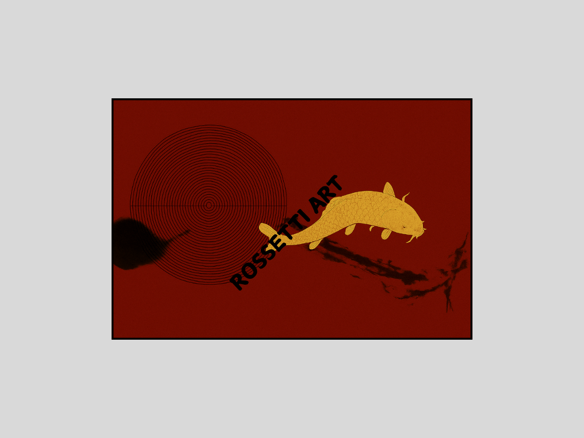 Canvas Print : Japanese Golden Koi – Koi Fish Canvas Wall Art - Chiara Rossetti