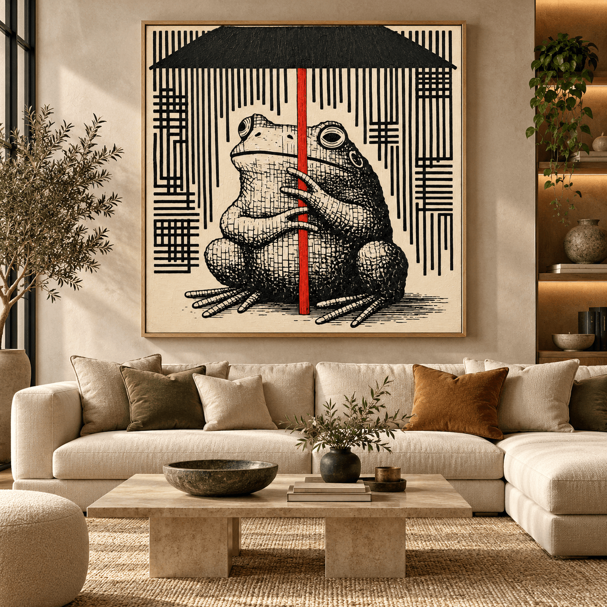 Japanese Wall Art – Rainmaker by Rossetti Art – living room styling