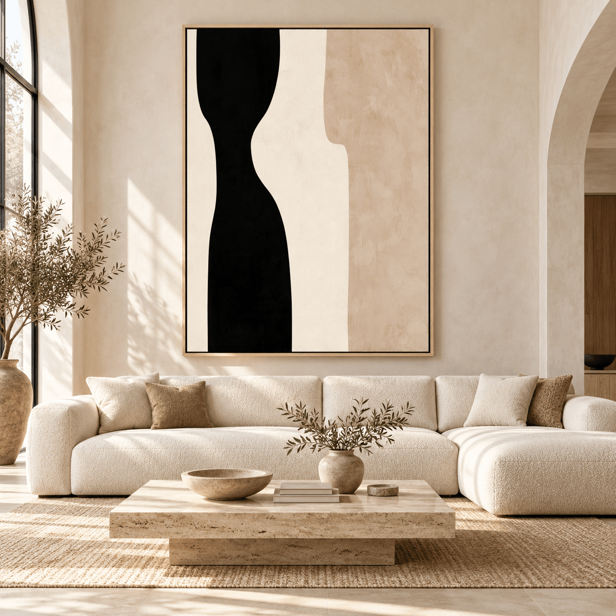 Large Neutral Wall Art – Quiet Hourglass by Rossetti Art