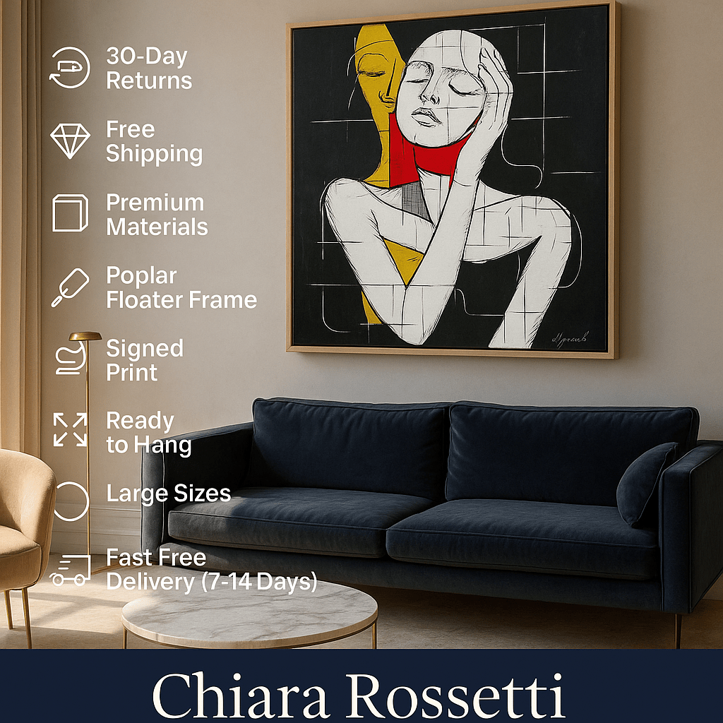 Canvas Print: "Layers of Self" - Modern Abstract Figurative Wall Art modern abstract canvas wall art by Rossetti Art – luxury interior design artwork for living room, bedroom, office – Abstract Canvas Print Abstract Canvas Prints canvas print for walls