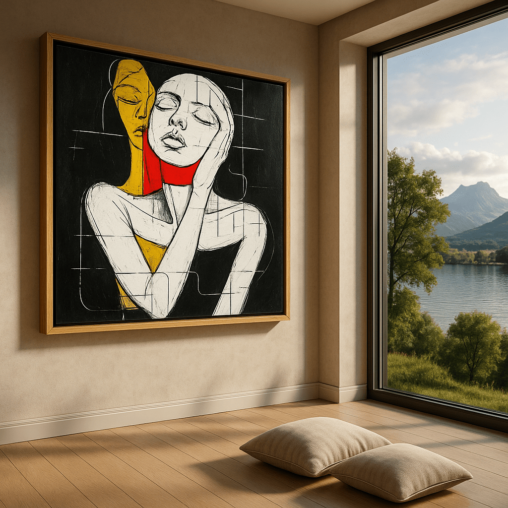 Canvas Print: "Layers of Self" - Modern Abstract Figurative Wall Art modern abstract canvas wall art by Rossetti Art – luxury interior design artwork for living room, bedroom, office – Abstract Canvas Print Abstract Canvas Prints canvas print for walls