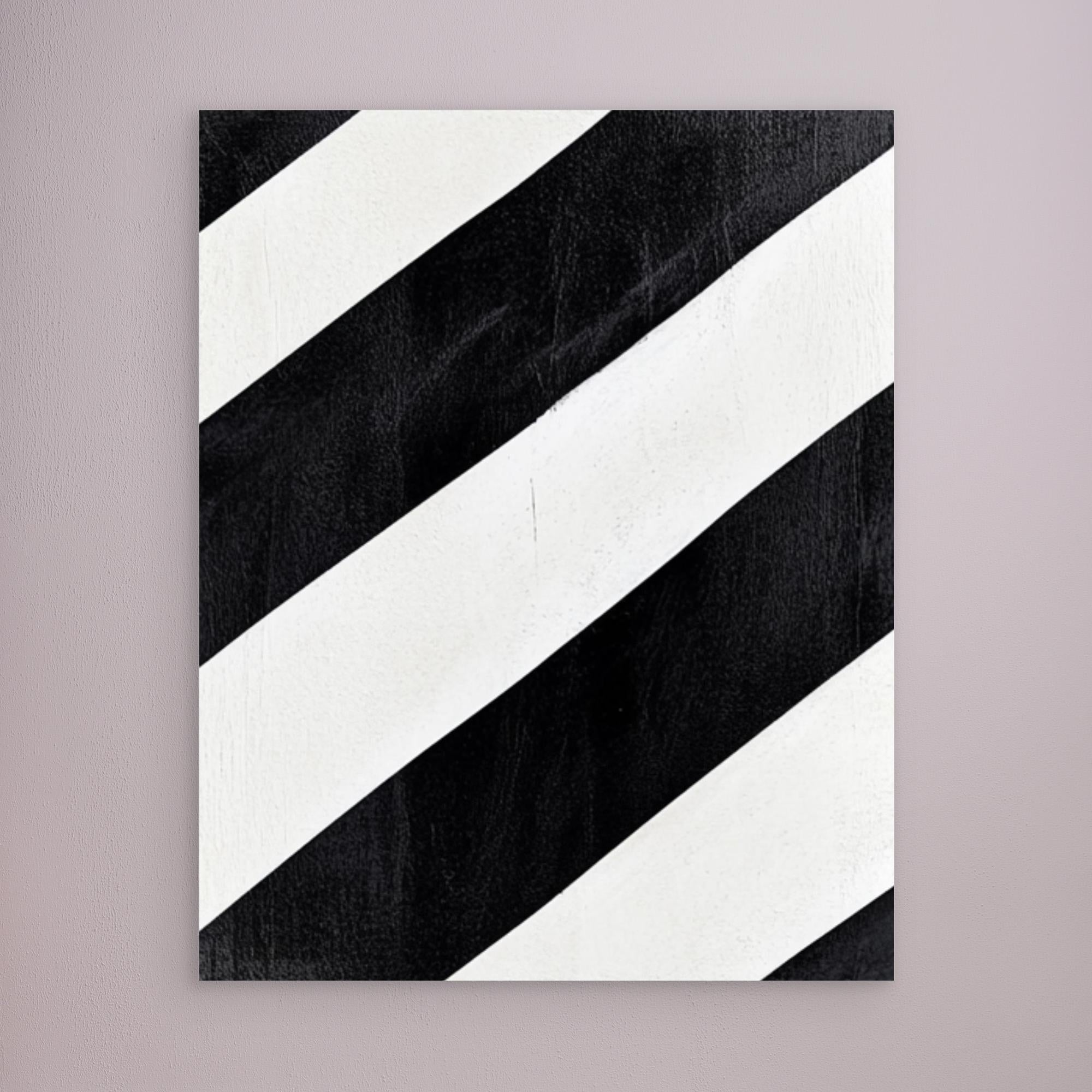 Canvas Print: Linear Pulse II– Black & White Minimalist Abstract Art modern abstract canvas wall art by Rossetti Art – luxury interior design artwork for living room, bedroom, office – Architectural Wall Art Bold Minimalist Design Modern Monochrome Decor