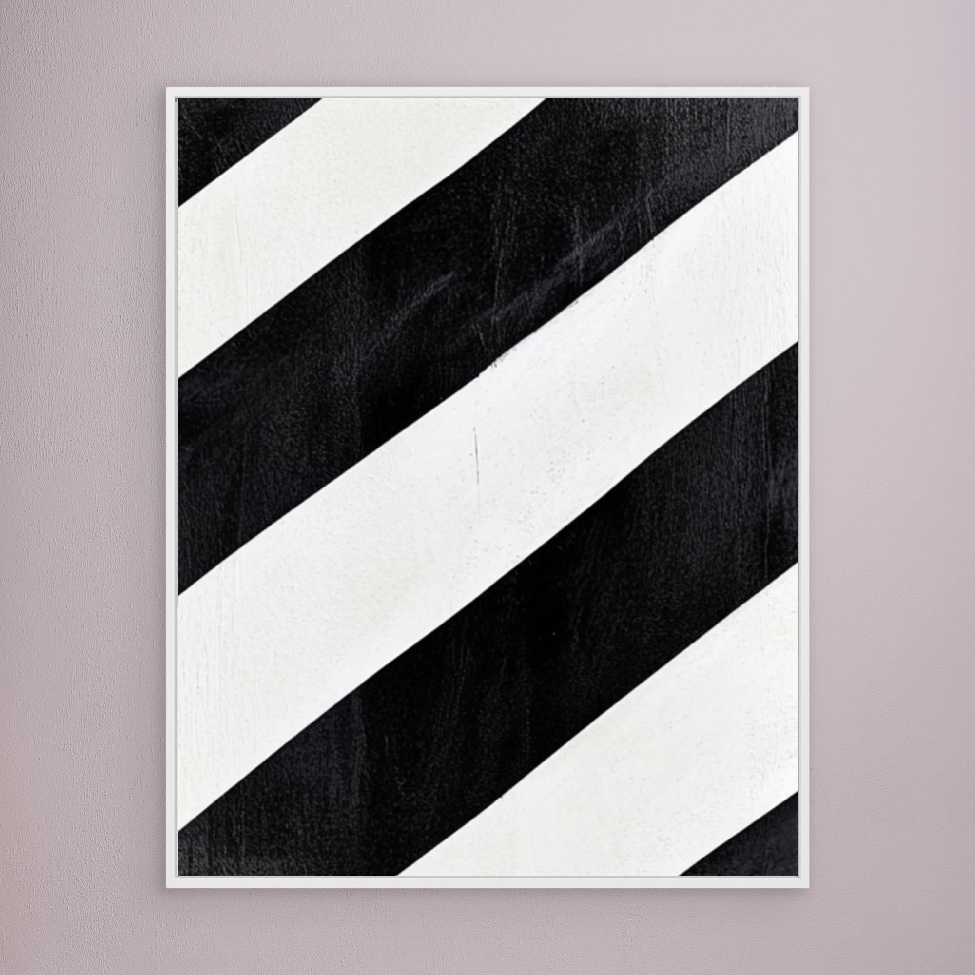 Canvas Print: Linear Pulse II– Black & White Minimalist Abstract Art modern abstract canvas wall art by Rossetti Art – luxury interior design artwork for living room, bedroom, office – Architectural Wall Art Bold Minimalist Design Modern Monochrome Decor
