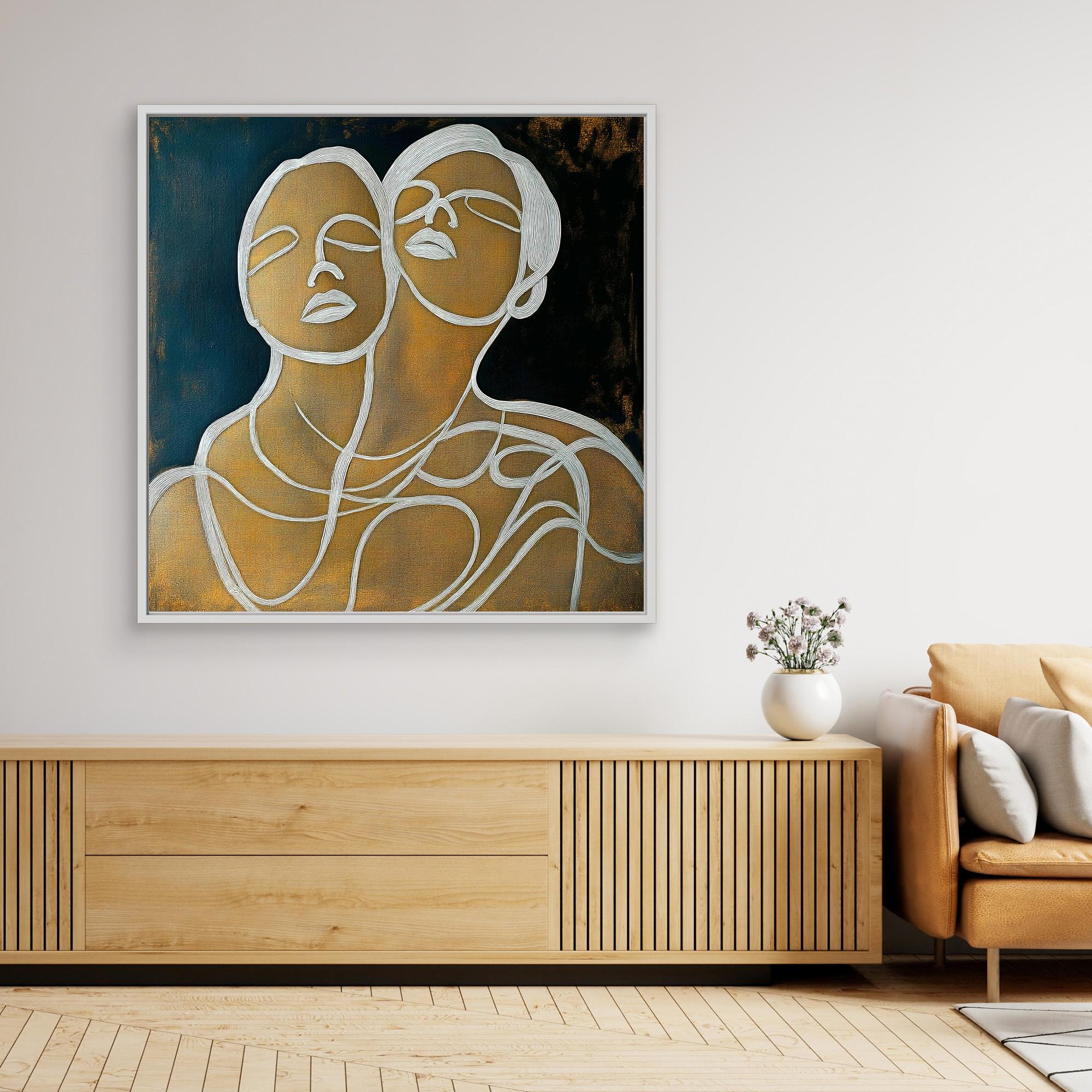 Canvas Print : Lines of Connection - Abstract Portrait Art - Chiara Rossetti