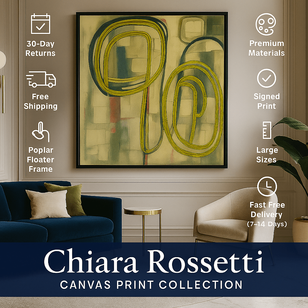Canvas Print : "Loops of Logic" – Abstract Line Art Canvas | Retro Modern Wall Decor - Chiara Rossetti