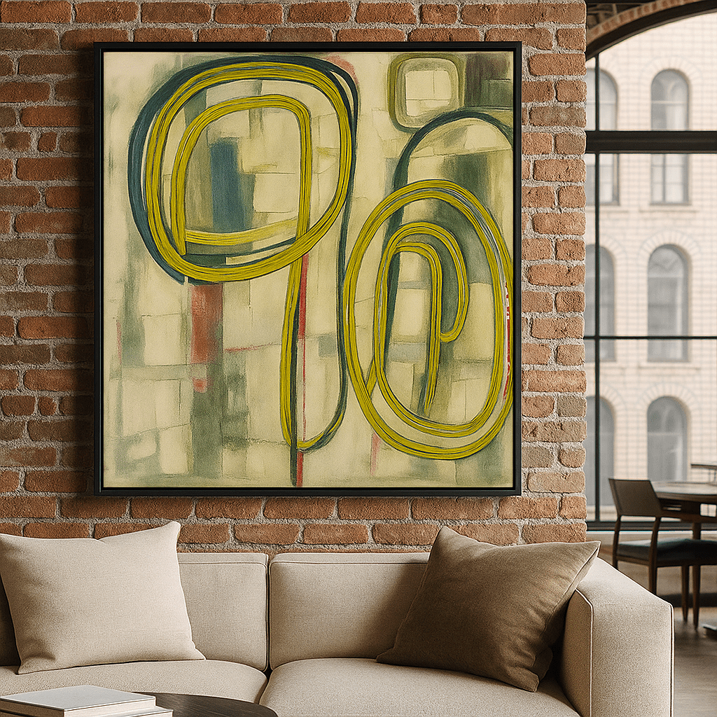 Canvas Print : "Loops of Logic" – Abstract Line Art Canvas | Retro Modern Wall Decor - Chiara Rossetti