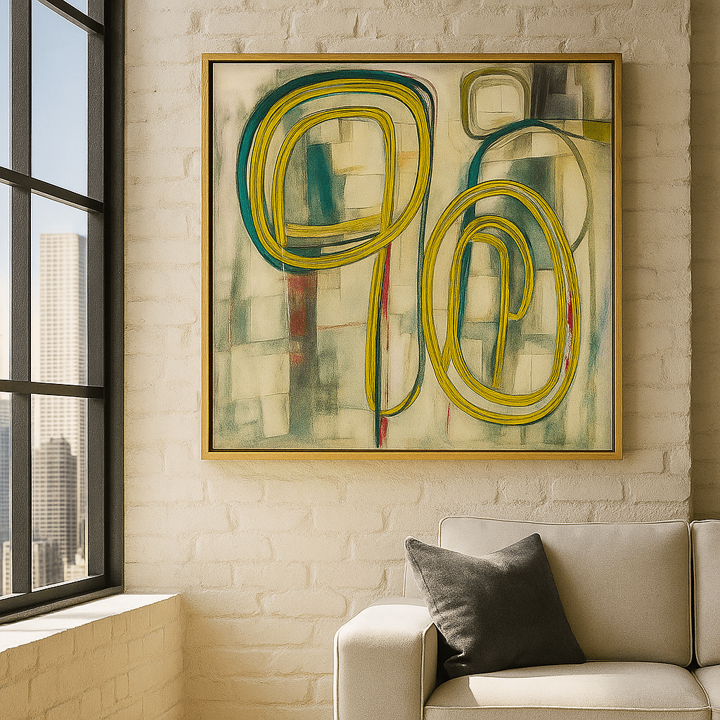 Canvas Print : "Loops of Logic" – Abstract Line Art Canvas | Retro Modern Wall Decor - Chiara Rossetti
