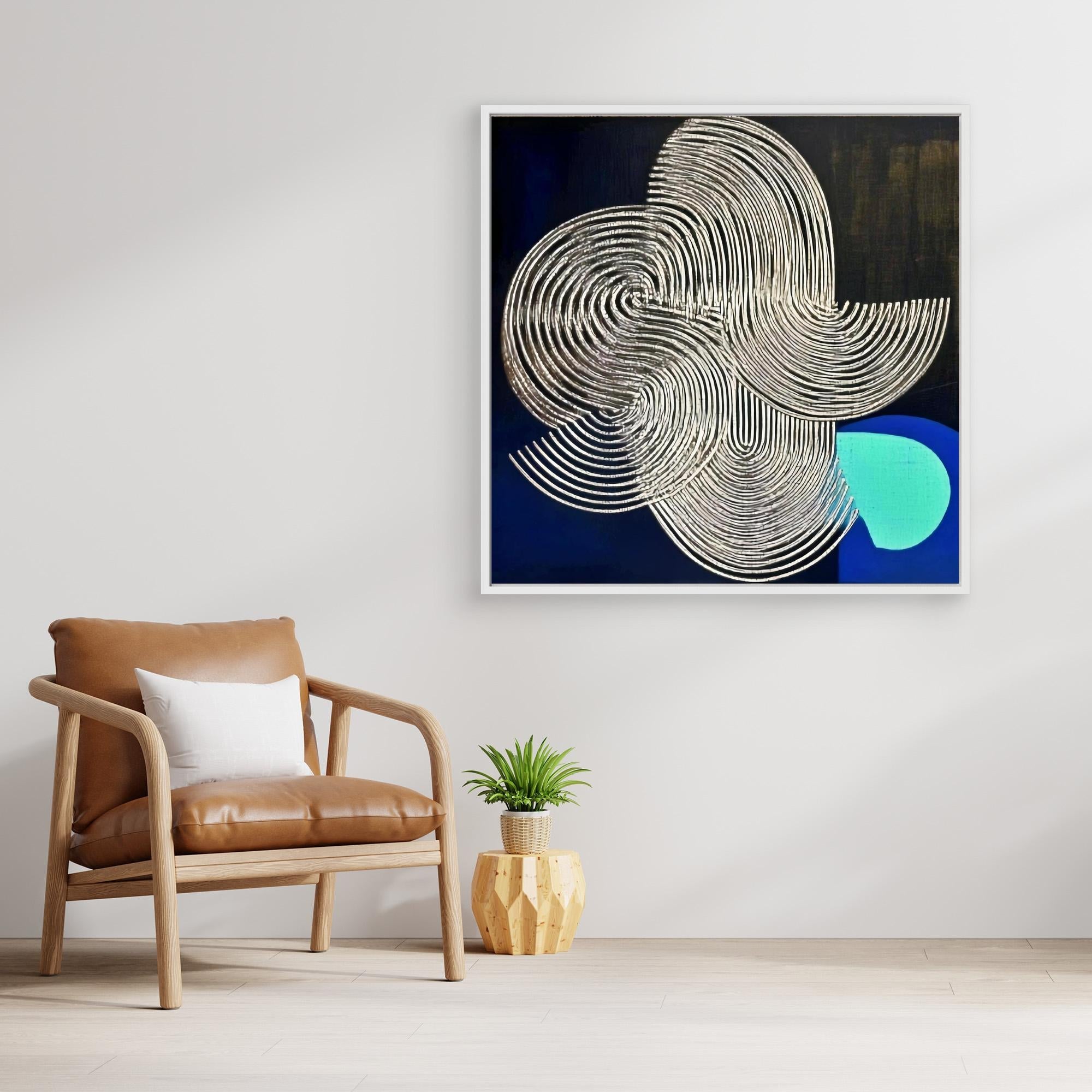 Canvas Print : Luminous Echo - Textured Abstract Canvas Art modern abstract canvas wall art by Rossetti Art – luxury interior design artwork for living room, bedroom, office – Luminous Echo minimalist canvas art minimalist canvas wall art