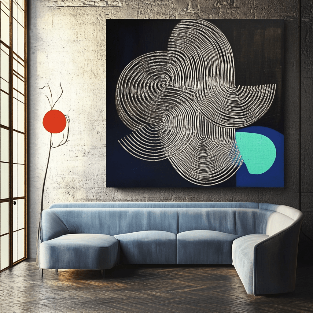 Canvas Print : Luminous Echo - Textured Abstract Canvas Art modern abstract canvas wall art by Rossetti Art – luxury interior design artwork for living room, bedroom, office – Luminous Echo minimalist canvas art minimalist canvas wall art