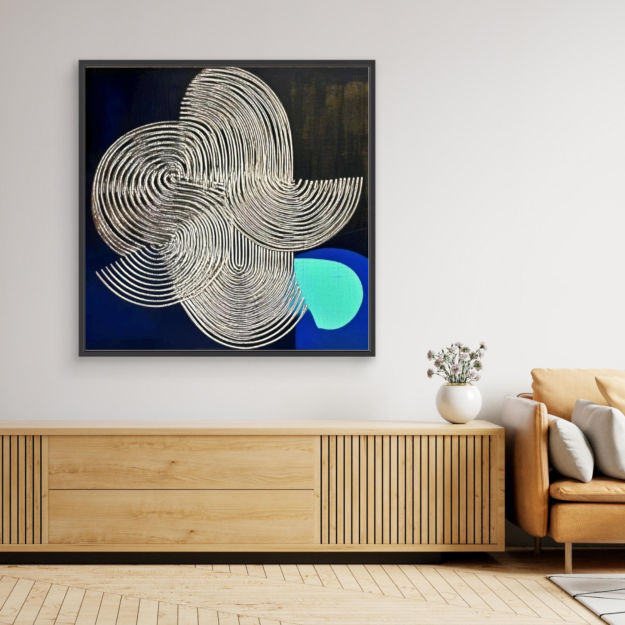 Canvas Print : Luminous Echo - Textured Abstract Canvas Art modern abstract canvas wall art by Rossetti Art – luxury interior design artwork for living room, bedroom, office – Luminous Echo minimalist canvas art minimalist canvas wall art