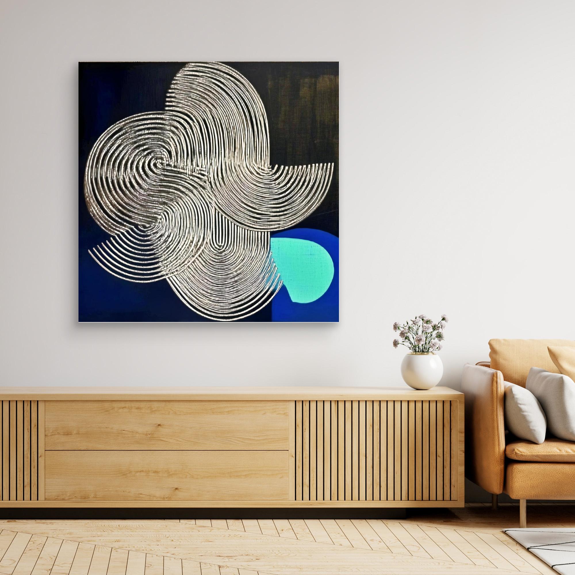Canvas Print : Luminous Echo - Textured Abstract Canvas Art modern abstract canvas wall art by Rossetti Art – luxury interior design artwork for living room, bedroom, office – Luminous Echo minimalist canvas art minimalist canvas wall art