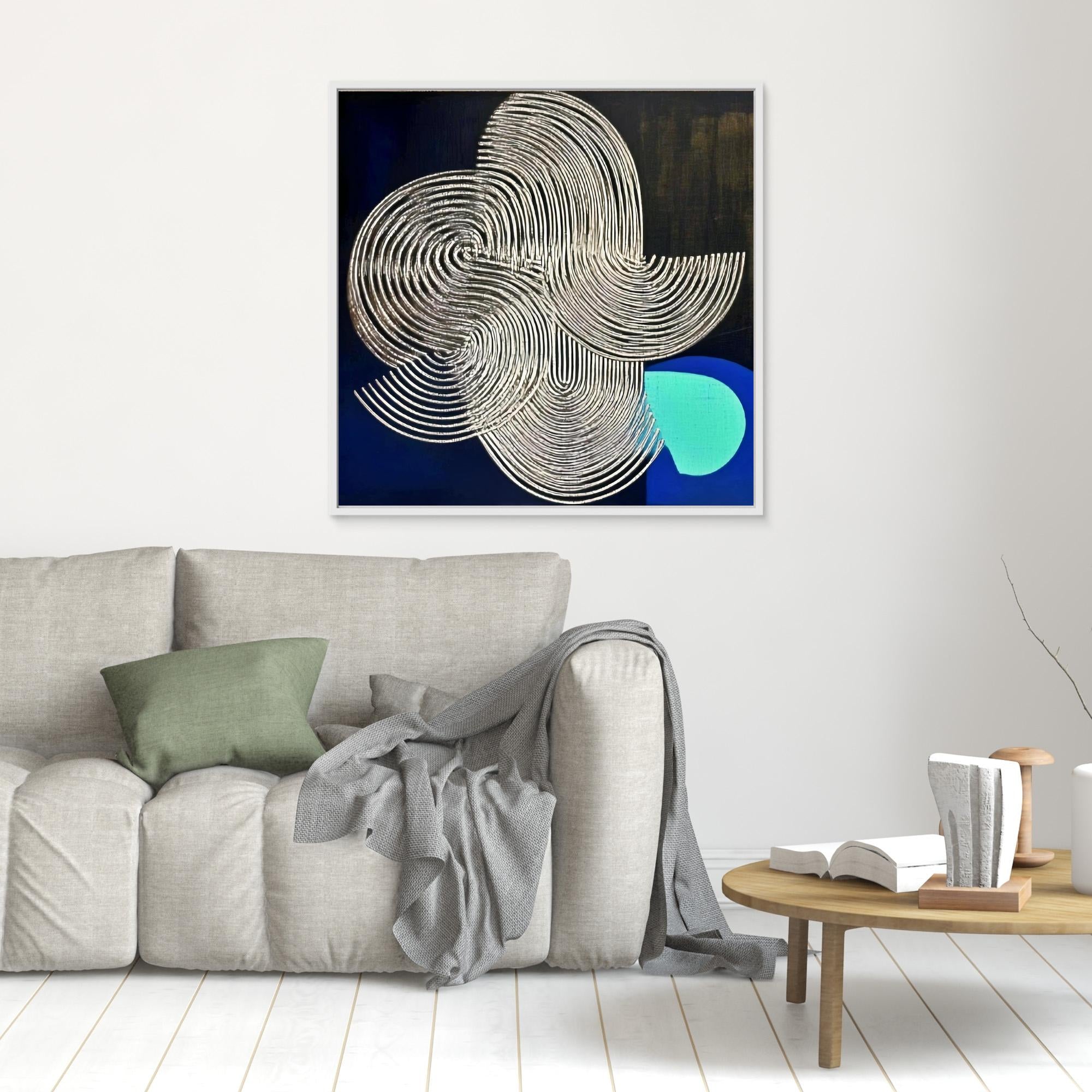 Canvas Print : Luminous Echo - Textured Abstract Canvas Art modern abstract canvas wall art by Rossetti Art – luxury interior design artwork for living room, bedroom, office – Luminous Echo minimalist canvas art minimalist canvas wall art