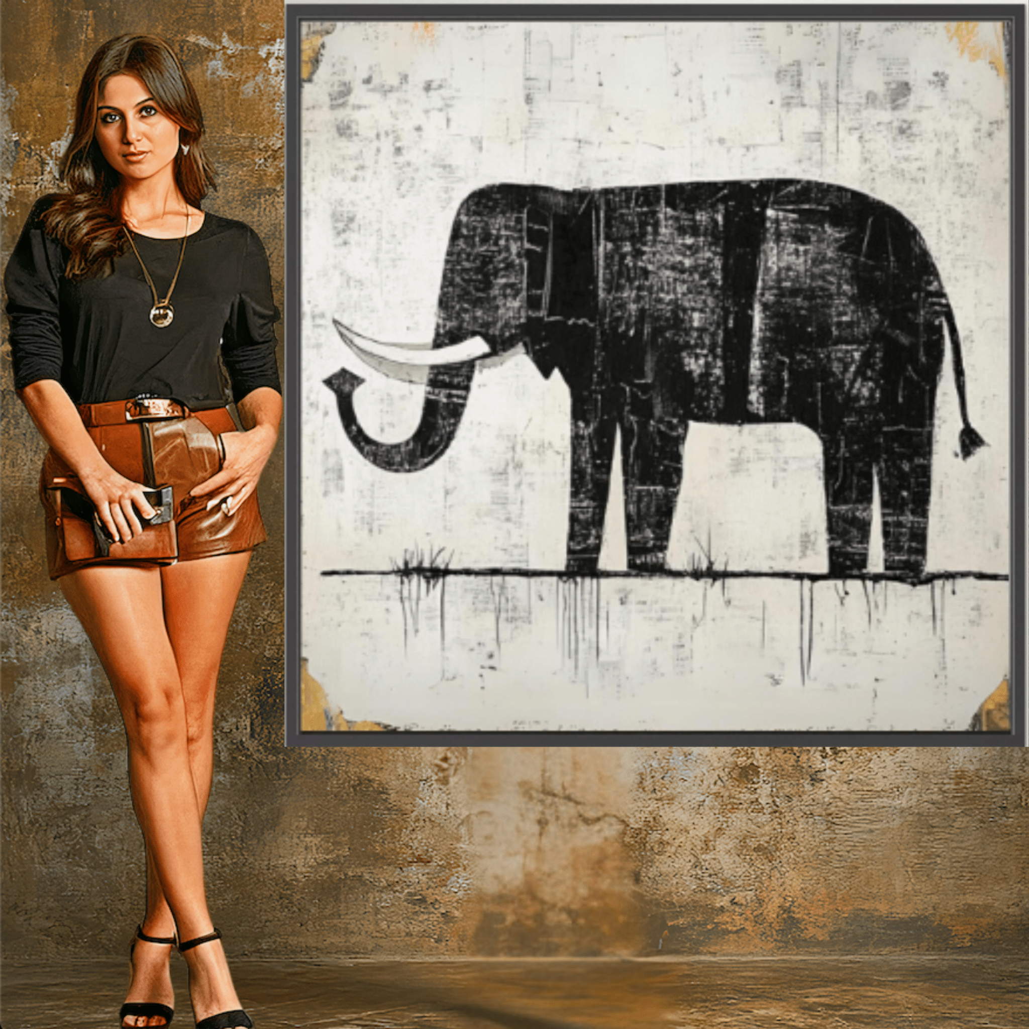 "Canvas Print: Majestic Elephant - Elephant themed Nursery for Boy - Chiara Rossetti