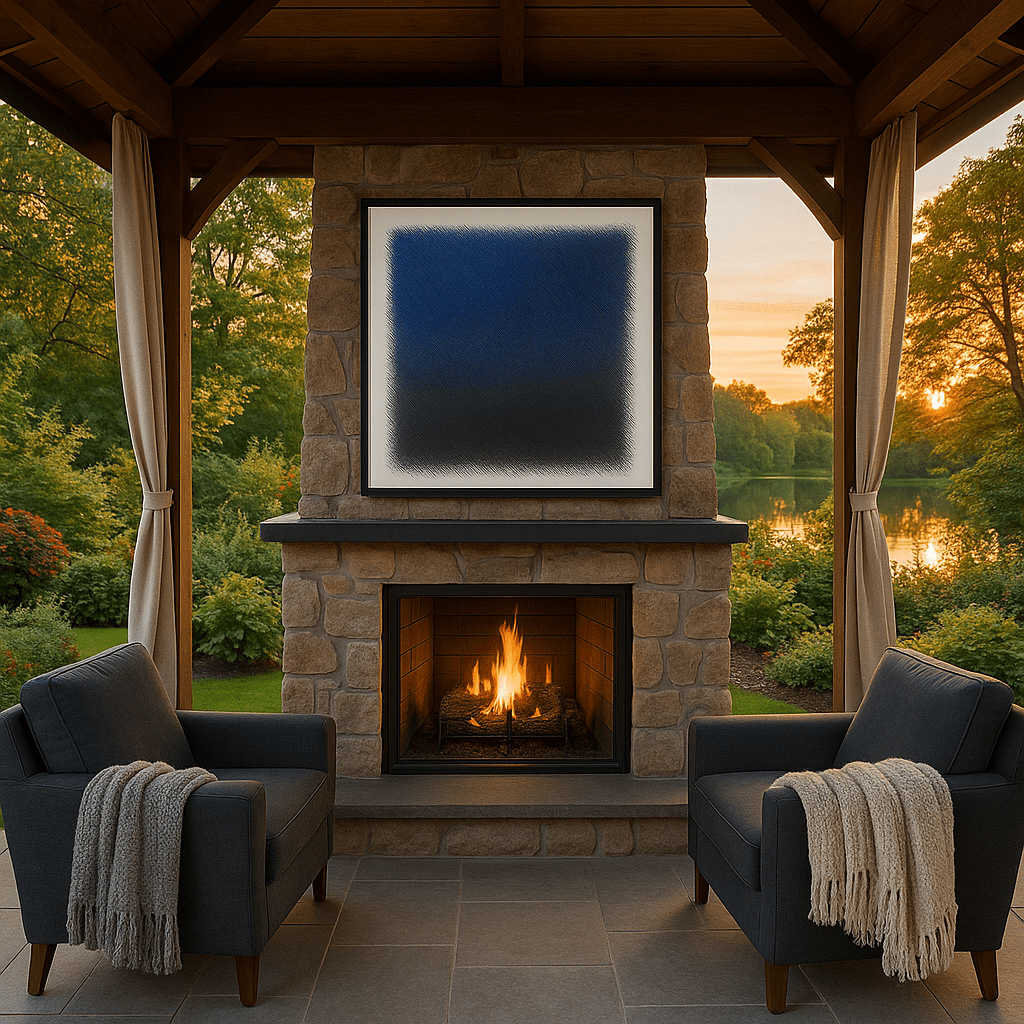 Canvas Print: Midnight Drift – Textured Blue & Black Abstract Wall Art modern abstract canvas wall art by Rossetti Art – luxury interior design artwork for living room, bedroom, office – Contemporary Art for Sale contemporary art piece Contemporary art print