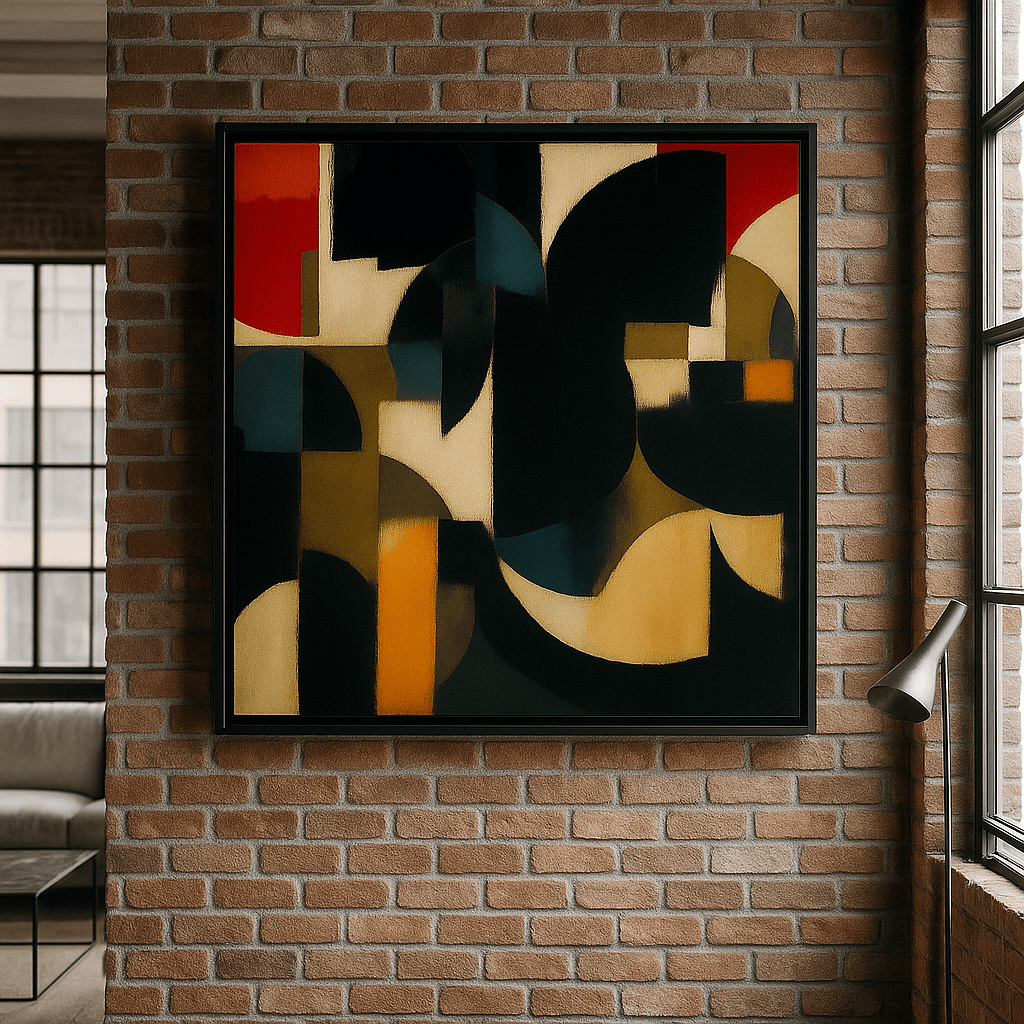 Canvas Print : Midnight Harmony – Abstract Geometric Canvas Wall Art - Chiara Rossetti