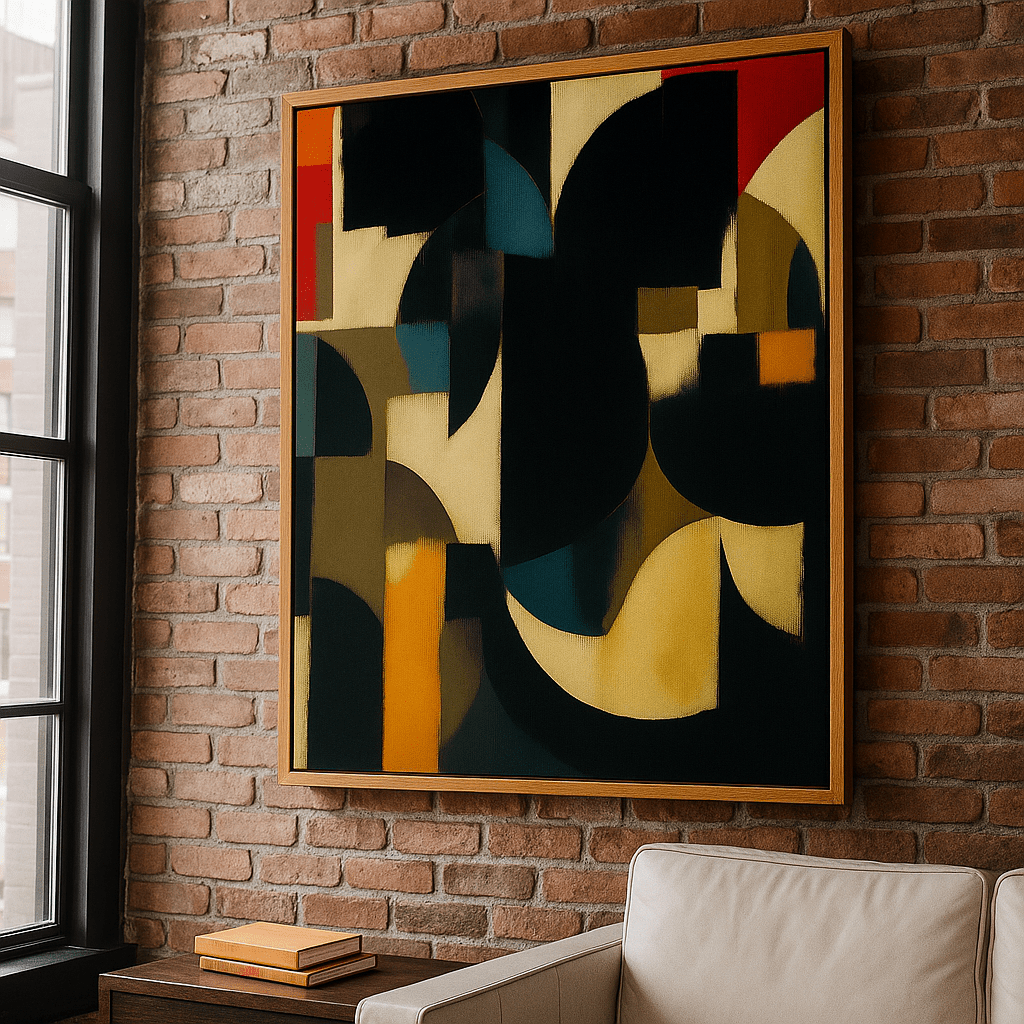 Canvas Print : Midnight Harmony – Abstract Geometric Canvas Wall Art - Chiara Rossetti